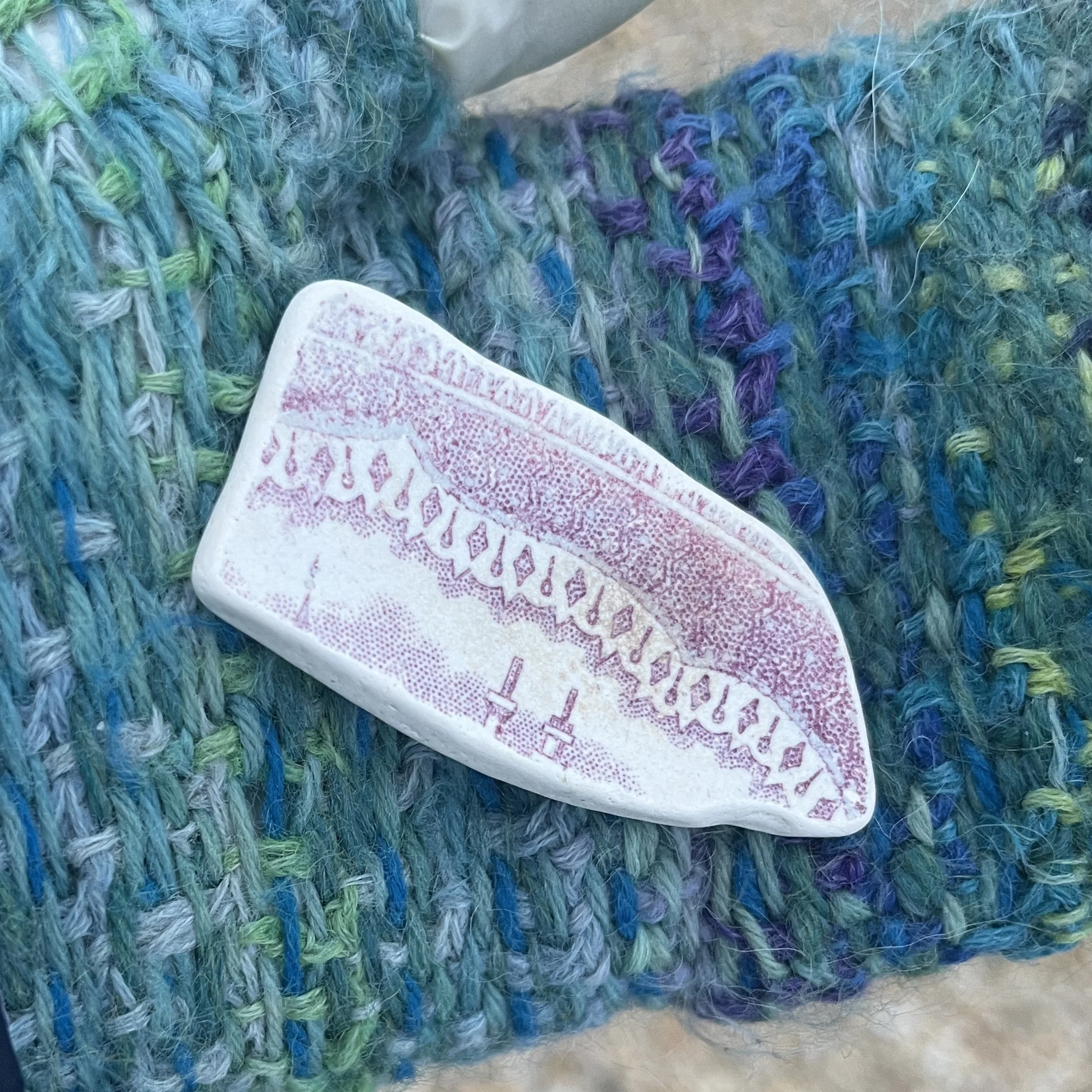 red transferware sea pottery found in Cape May, NJ