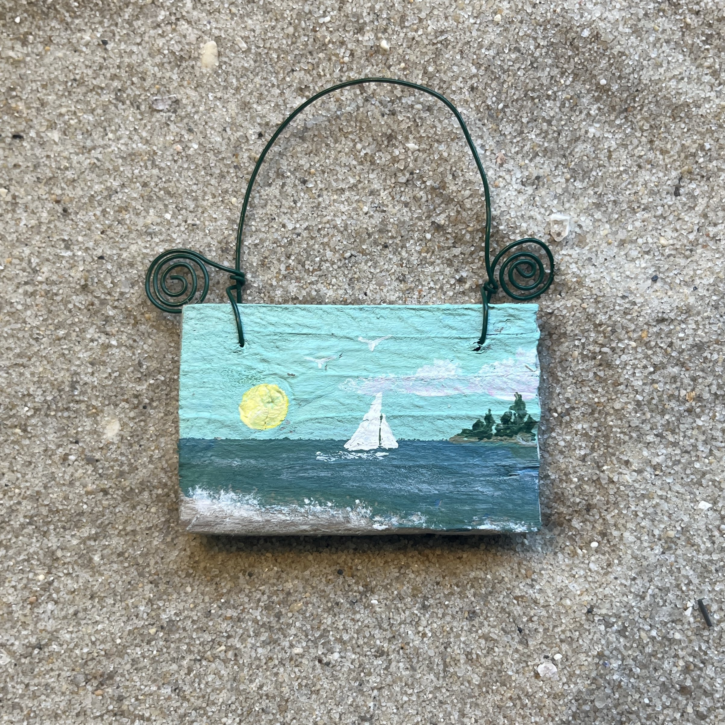 Driftwood Painting - Ornament 21 by Janet Payne, Cape May, NJjpg