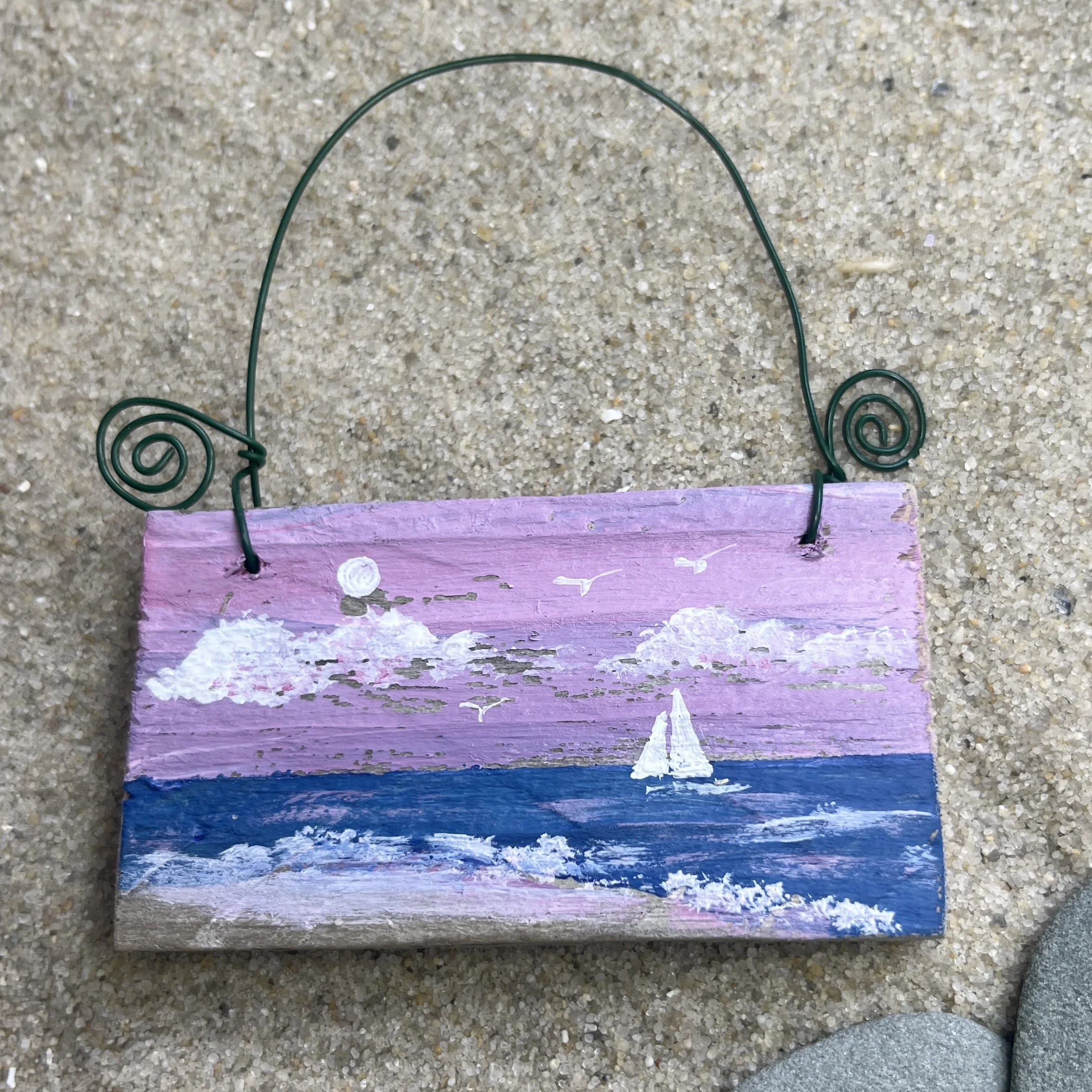 Driftwood Painting - Ornament 7 by Janet Payne Jewelry, Cape May, NJ.jpg