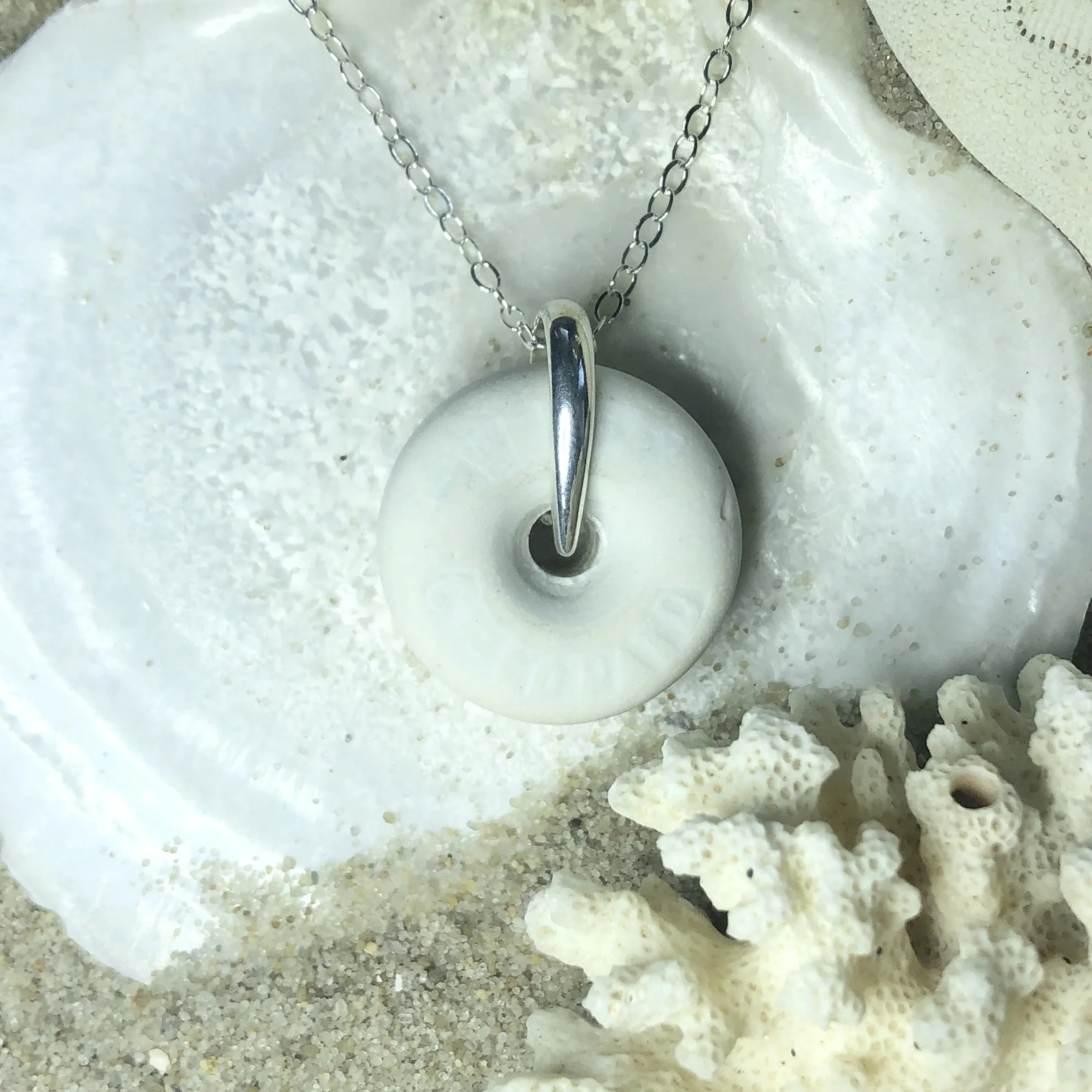 Payne Jewelry Vintage white sea pottery electric insulator pendant by Payne Jewelry