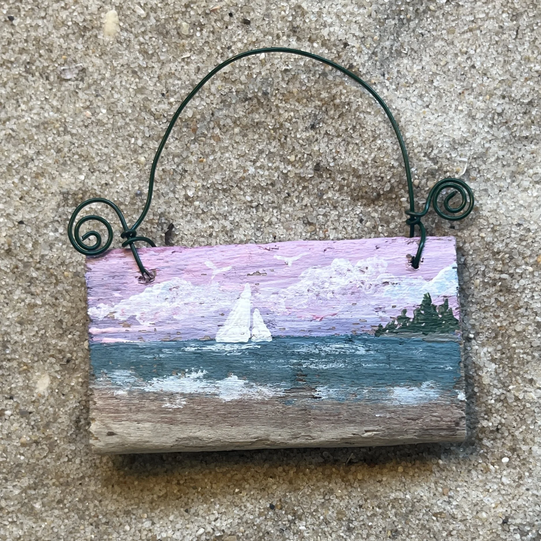 Driftwood Painting - Ornament 16 by Janet Payne, Cape May, NJjpg