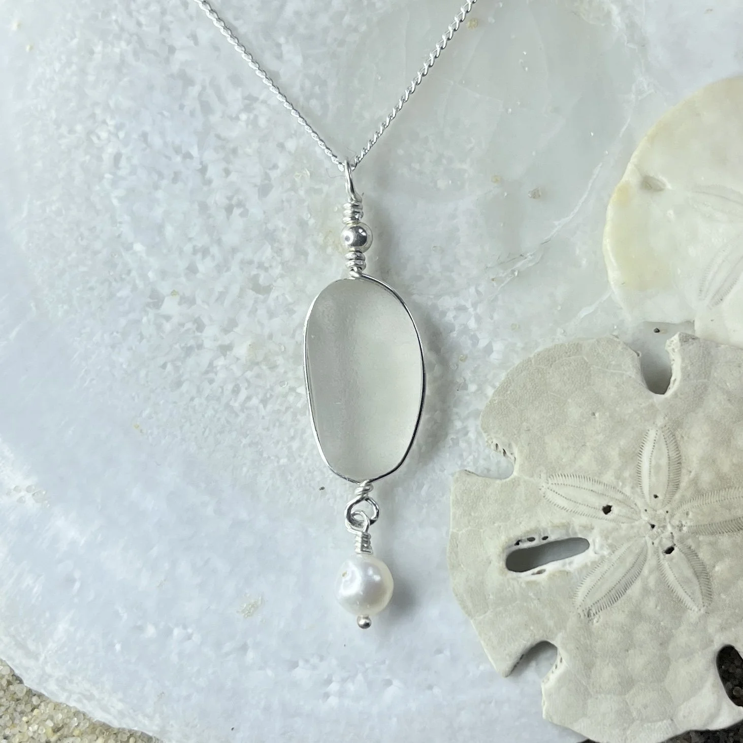 Elongated Cape May Diamond Necklace by Janet Payne Jewelry, Cape May, NJ