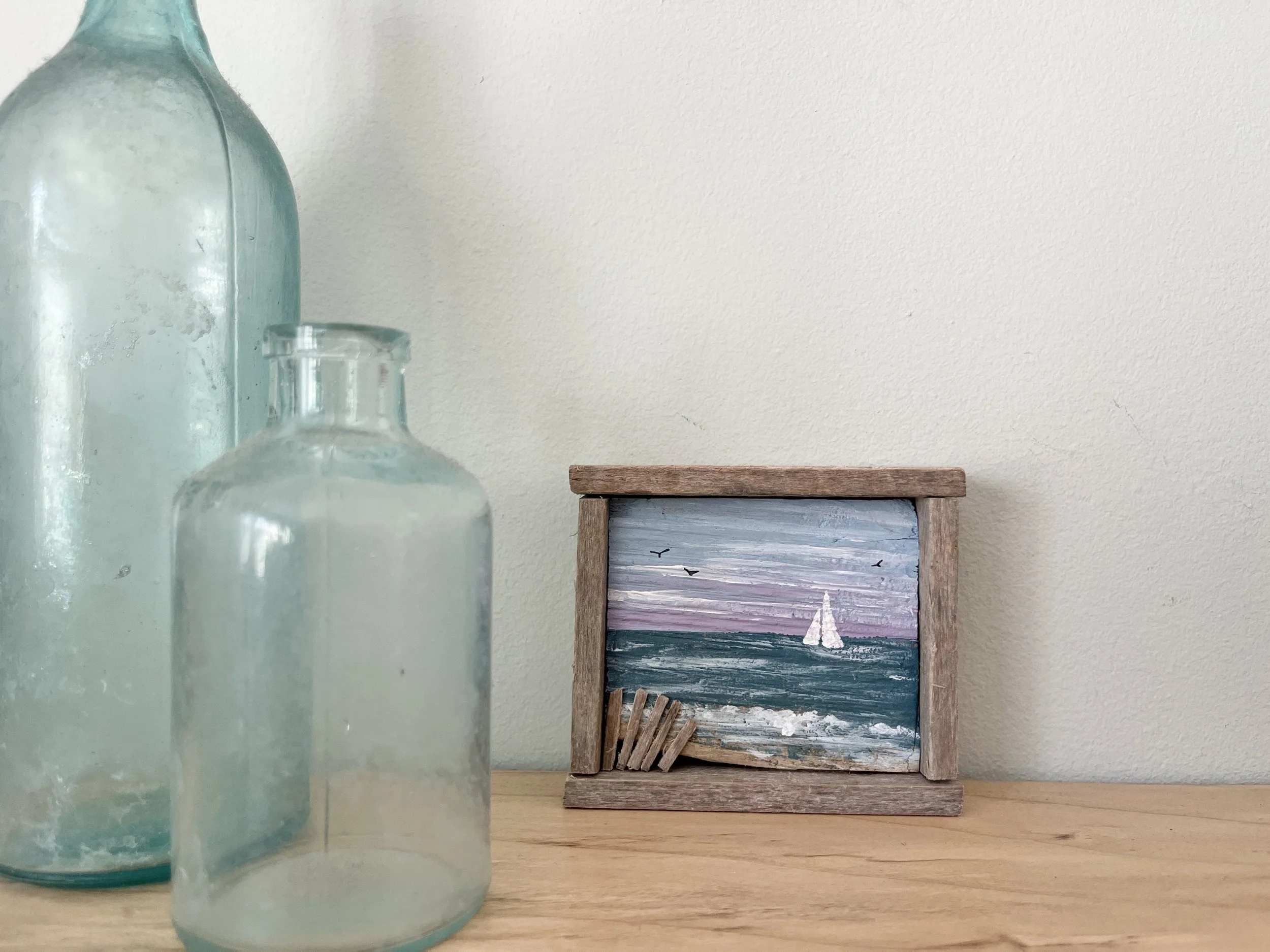 Sail Away, Driftwood Painting by Janet Payne, Cape May, NJ