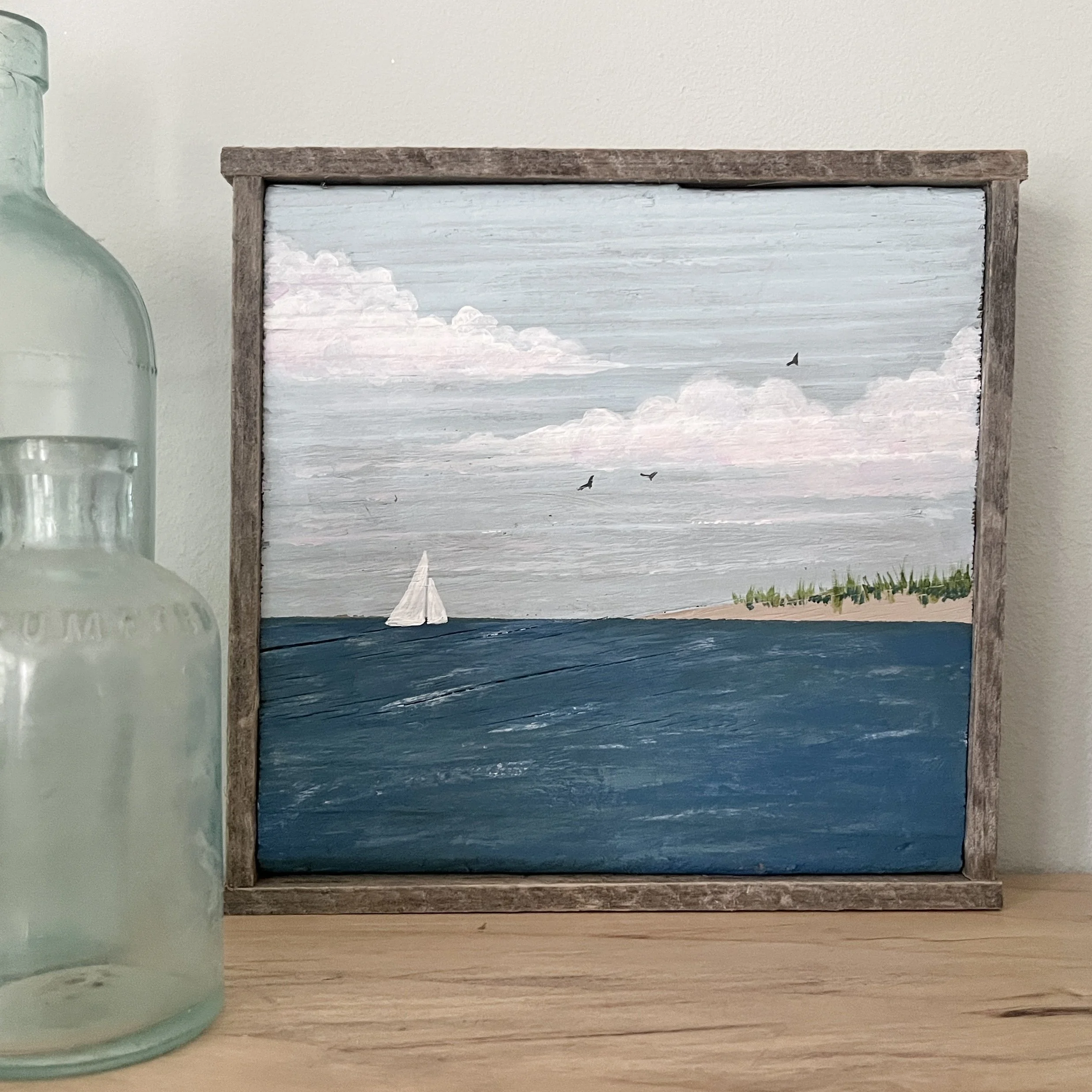Clear Sailing - Driftwood Painting