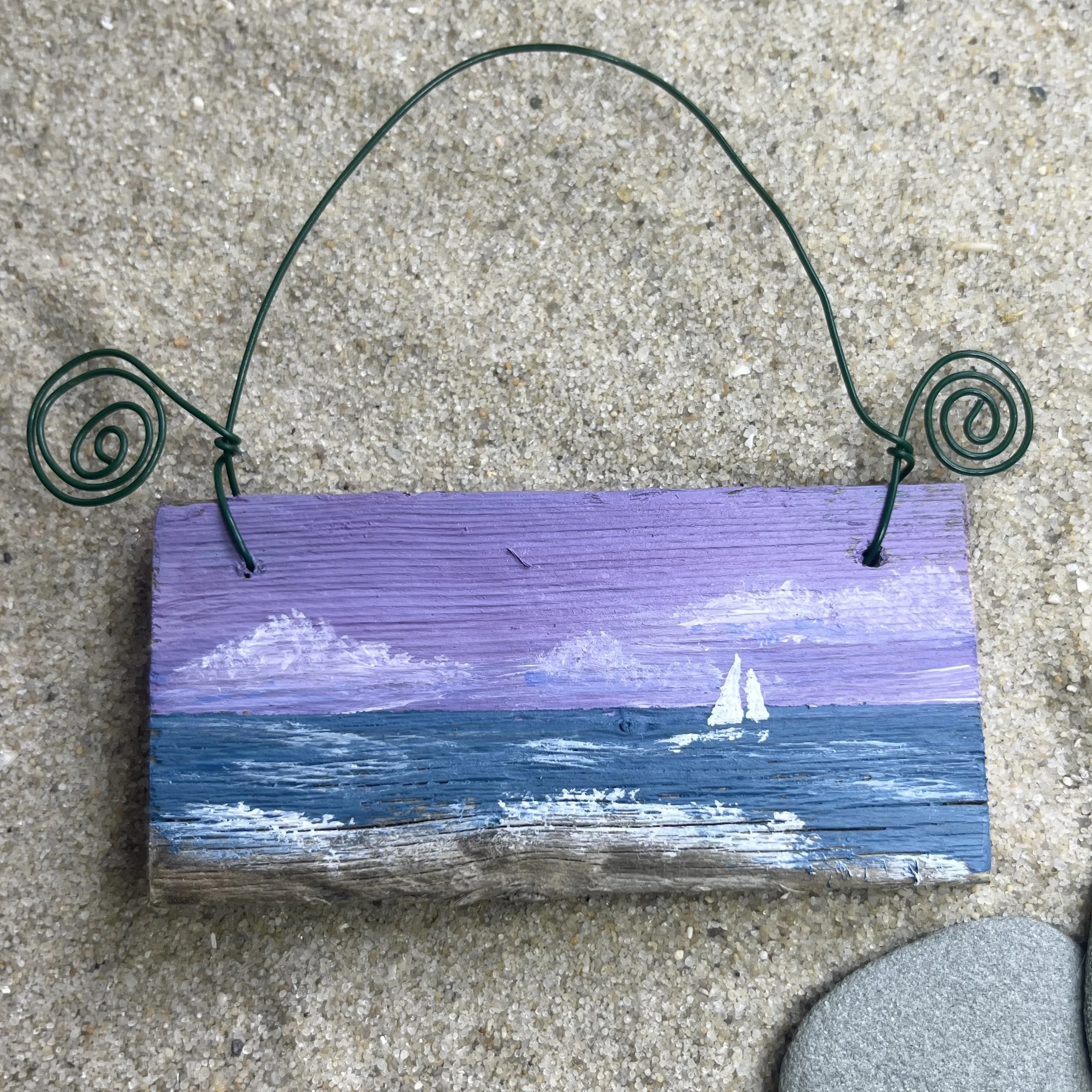 Driftwood Painting - Ornament 5 by Janet Payne Jewelry, Cape May, NJ.jpg