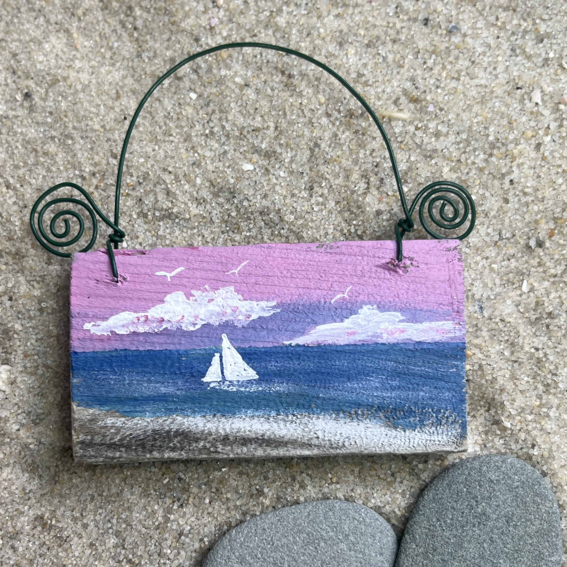 Driftwood Painting - Ornament 9 by Janet Payne Jewelry, Cape May, NJ.jpg