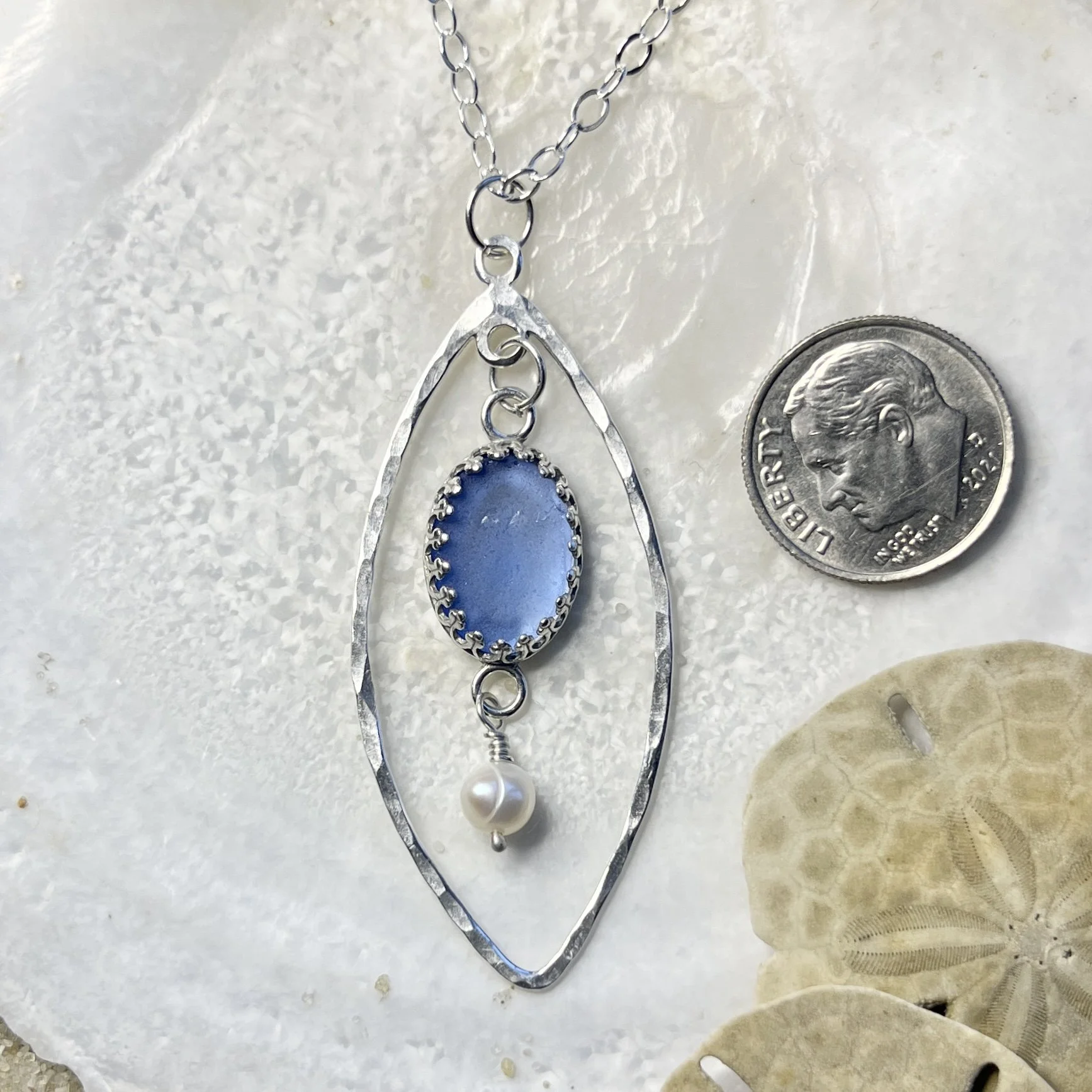 Cornflower Blue Sea Glass Pendant.jpg