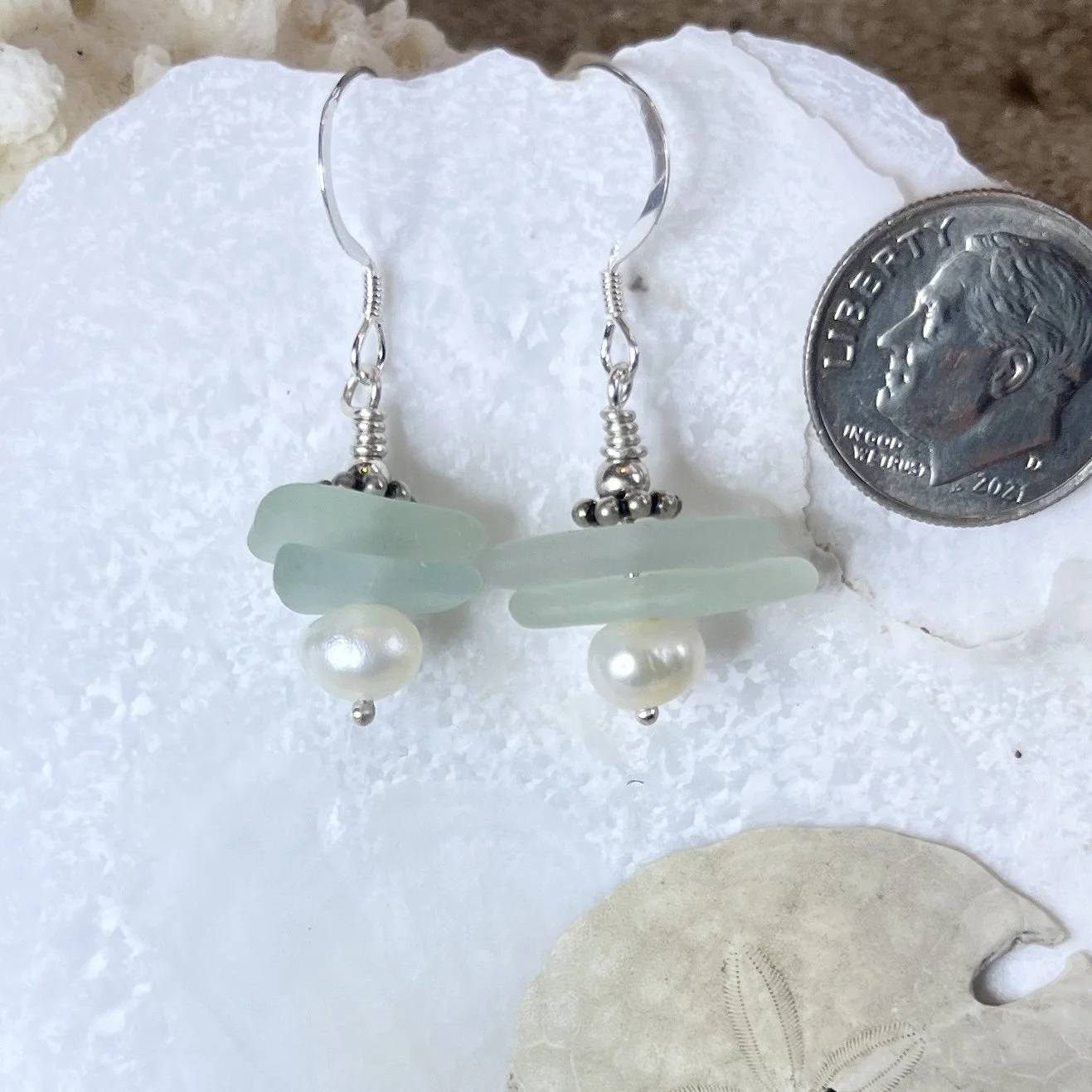 Stacked Sea Glass Earrings in the Colors of the Sea.jpg