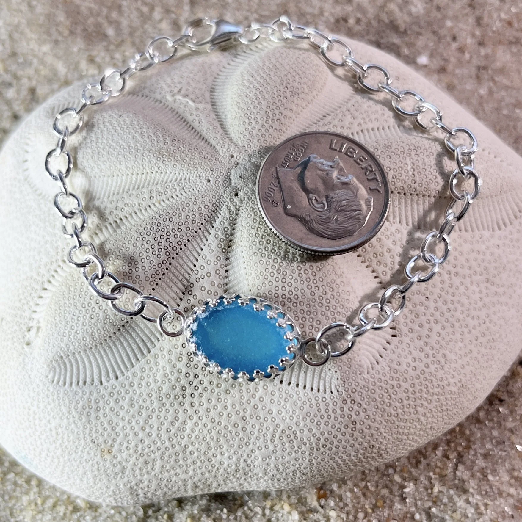 Turquoise Sea Glass Bracelet