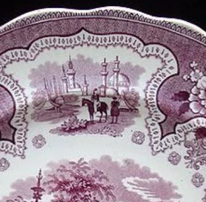 Red Transferware plate