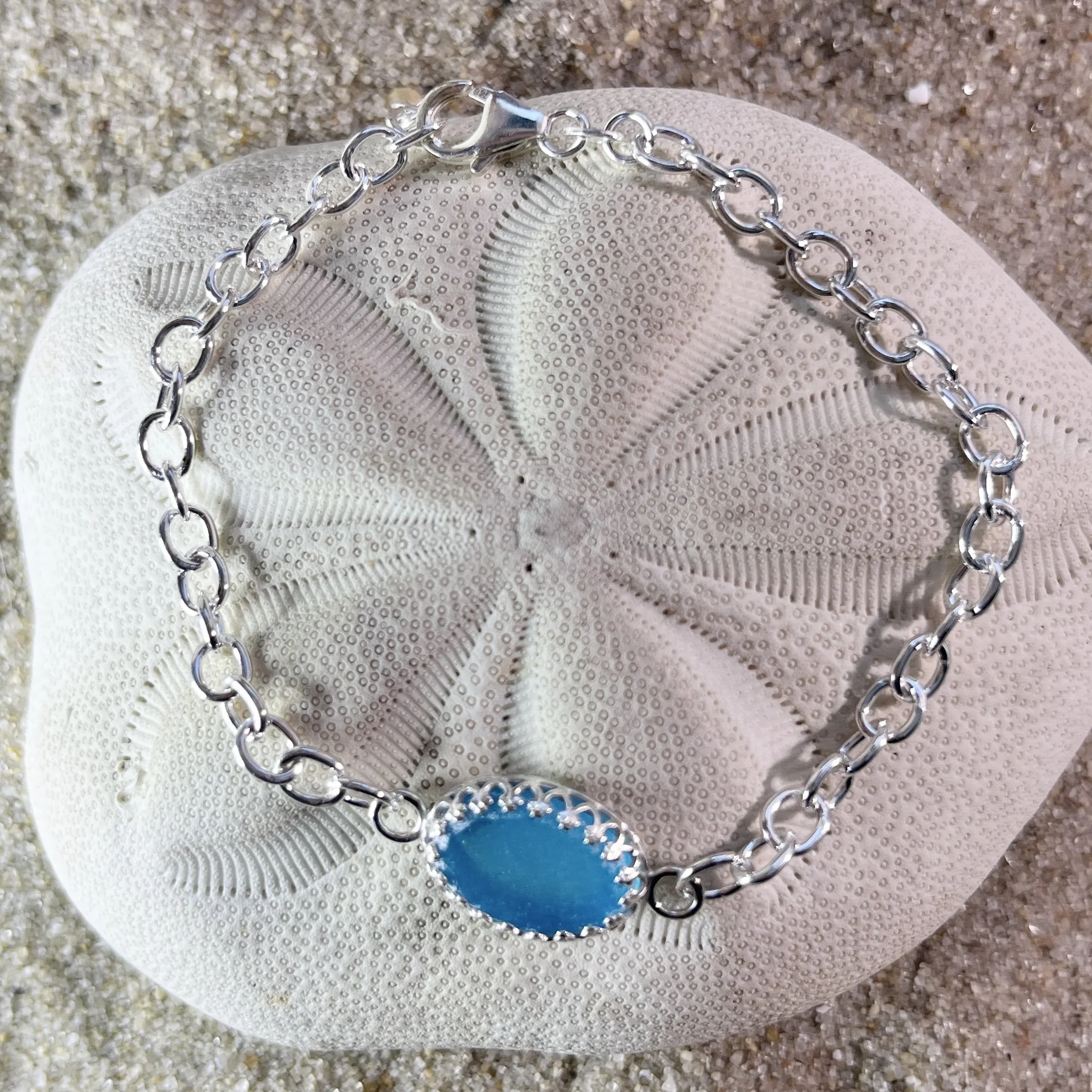 Turquoise Sea Glass Bracelet
