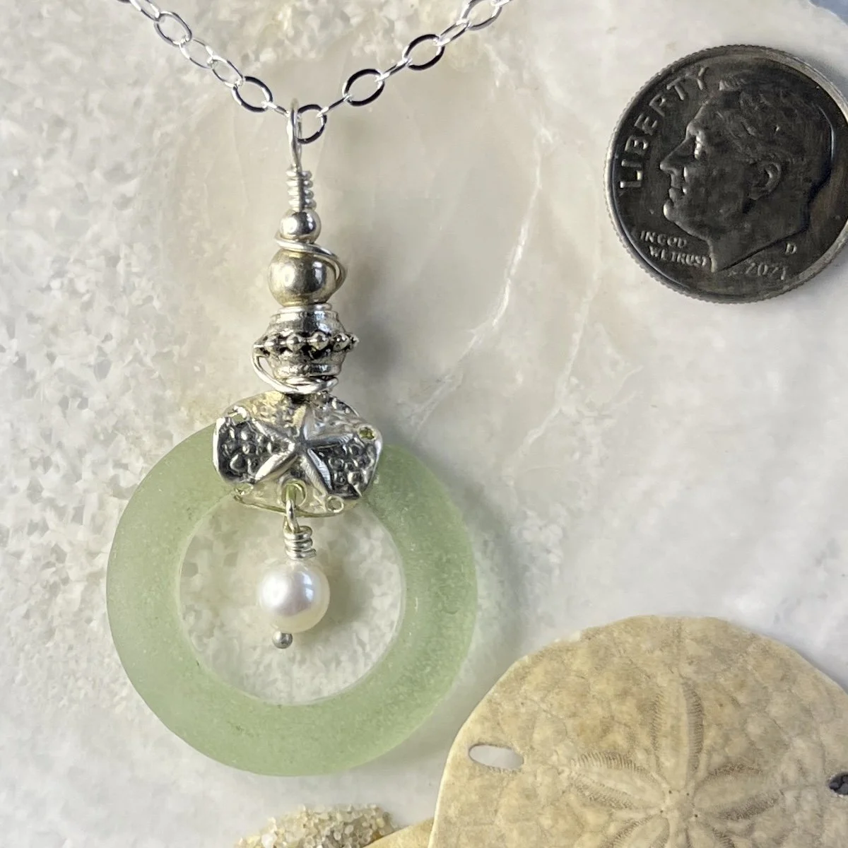 Green Seafoam Sea Glass Statement Necklace.jpg