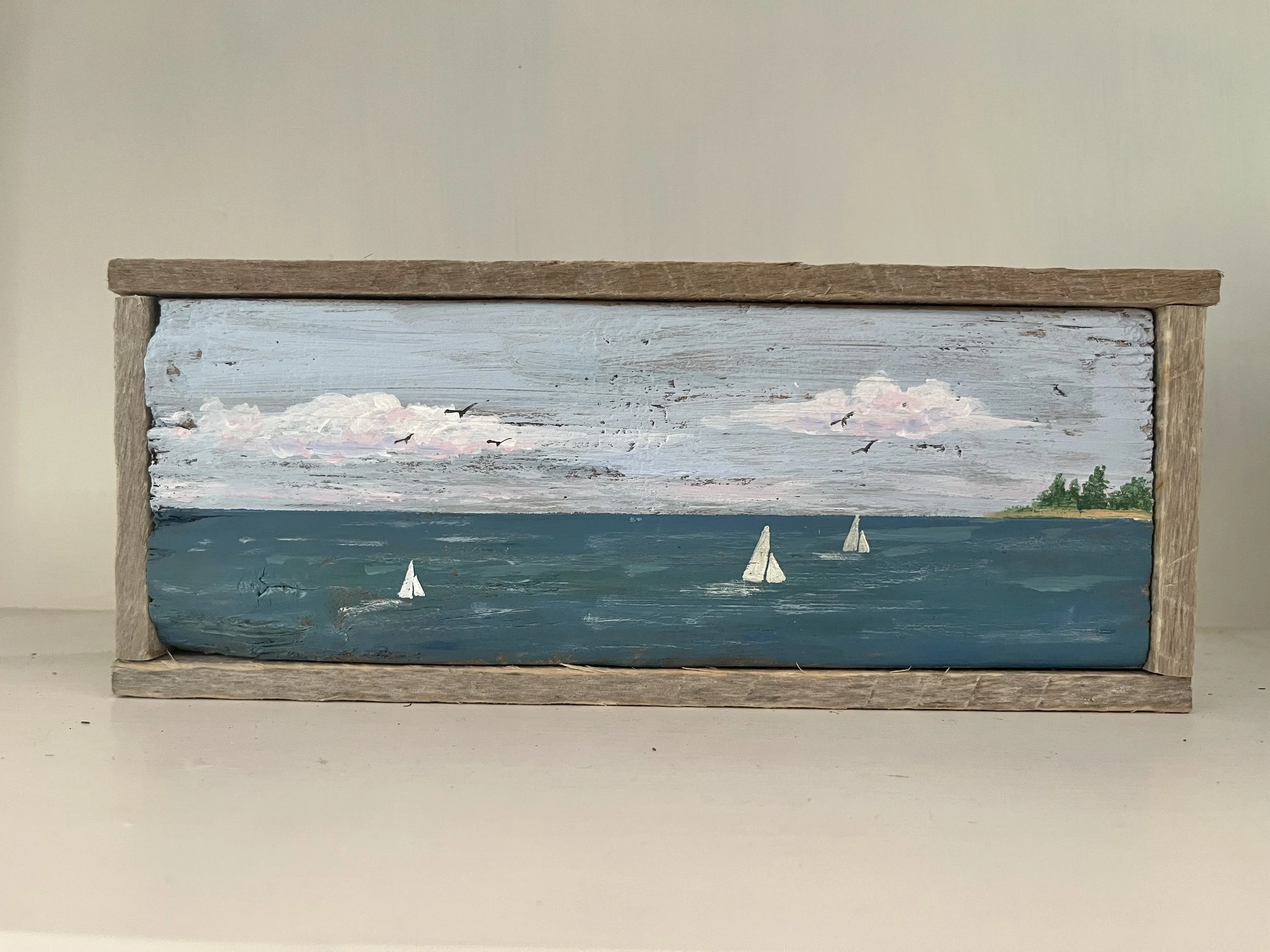 Heading to the Beach, driftwood painting by Janet Payne.jpg