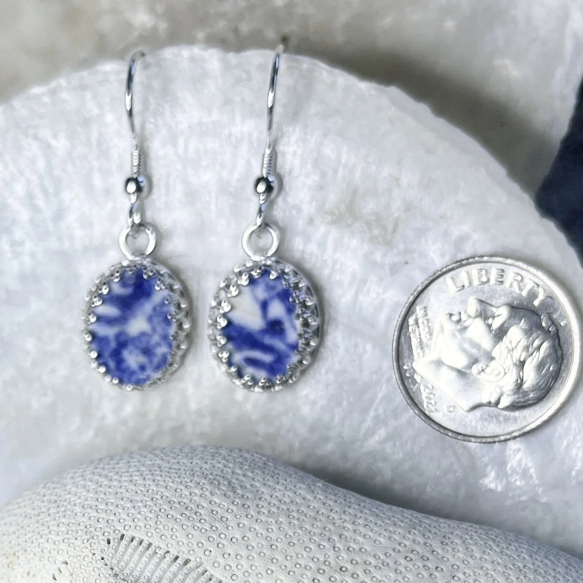 Blue and White Sea Pottery Earrings.jpg