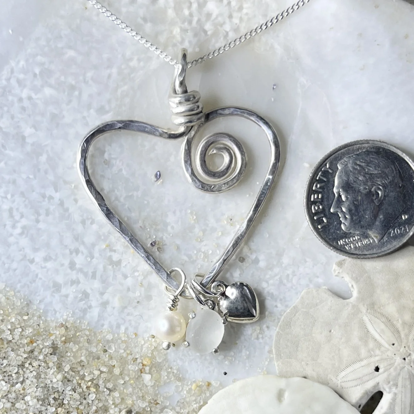 Heart Charm Necklace with a Cape May Diamond