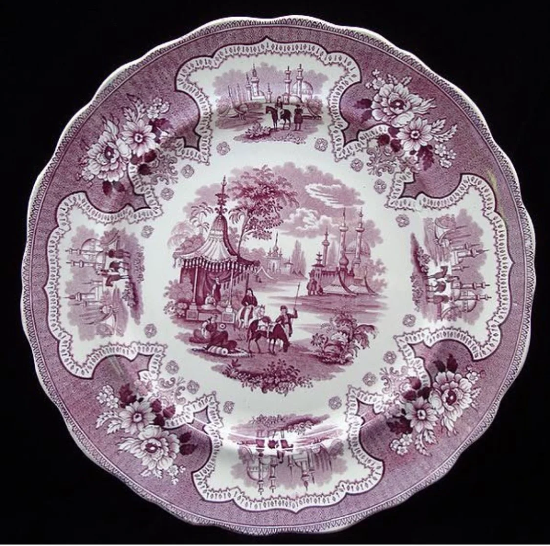 Red Transferware plate