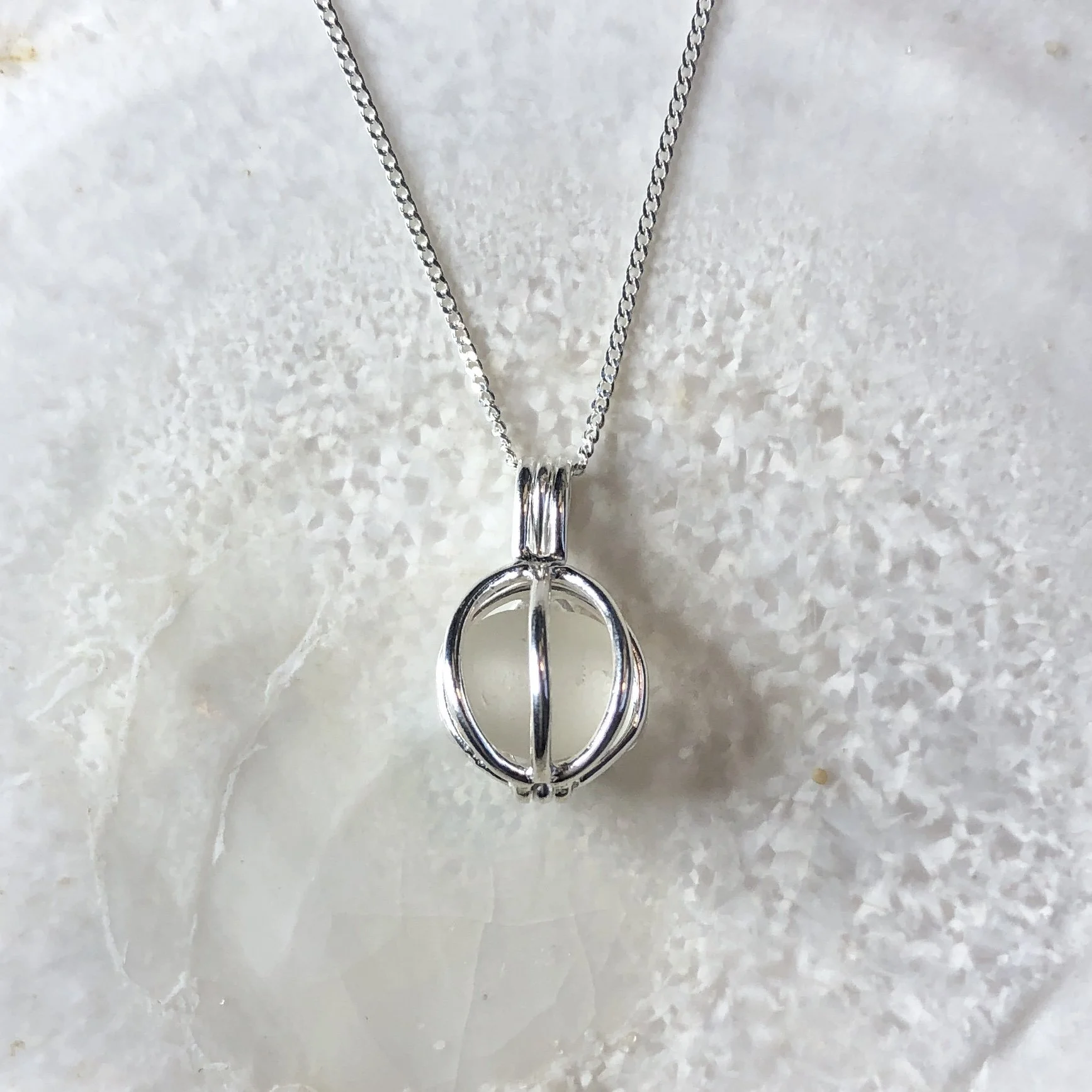 Natural Cape May Diamond in a Sterling Silver Cage by Janet Payne Jewelry, Cape May, NJ