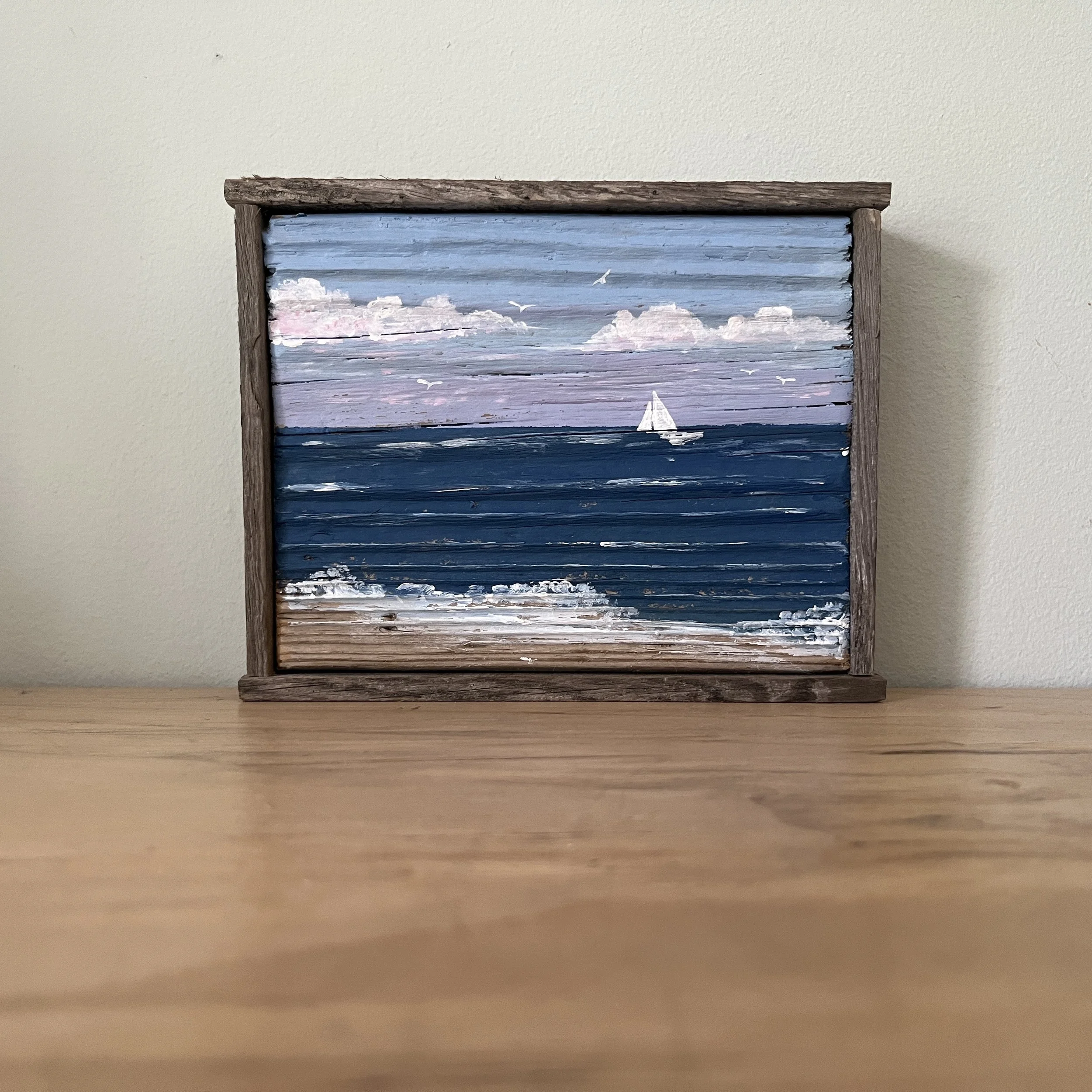 Lavender Sail - Driftwood Painting by Janet Payne, Cape May, NJ.jpg