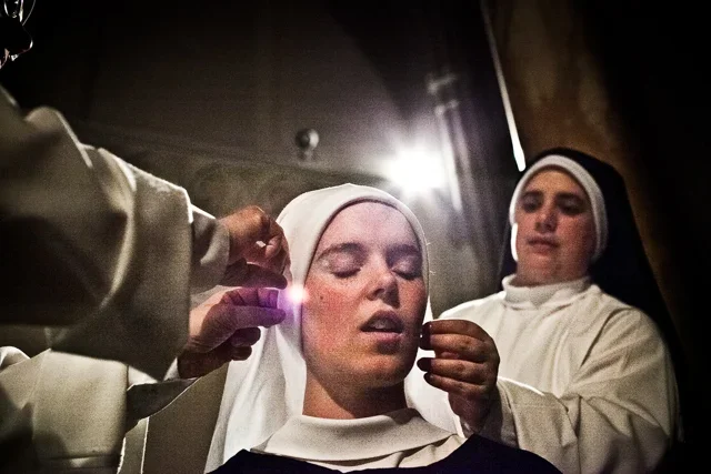 Applying makeup