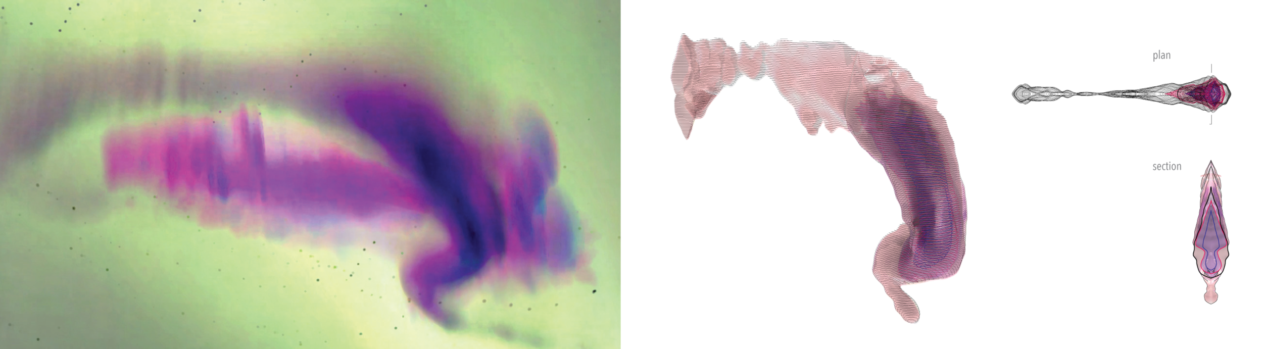     This project began with a fifteen second film clip of the northern lights that subsequently became the found object for representation. The drawing evokes the fluctuations of solidity and transparency that are apparent in the atmospheric quality 