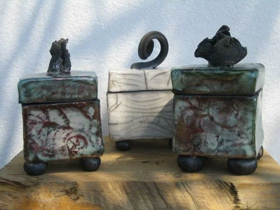 Raku Boxes- Glazing Night