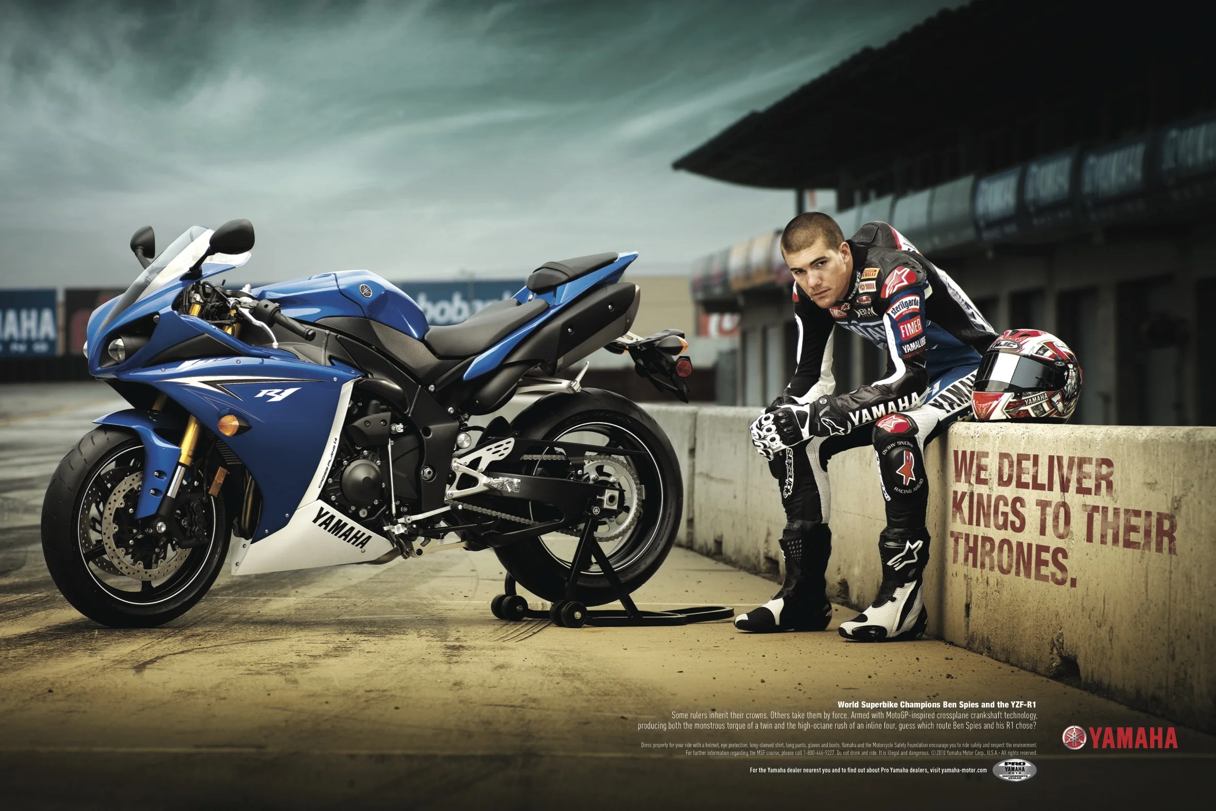 Some rulers inherit their crowns. Others take them by force. Armed with MotoGP-inspired crossplane crankshaft technology, producing both the monstrous torque of a twin and the high-octane rush of an inline four, guess which route Ben Spies and his