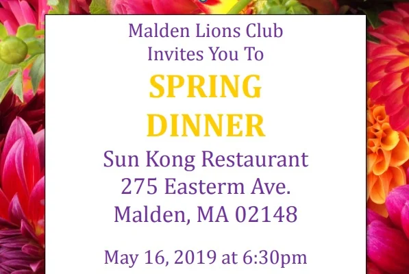 Malden Lions Club Spring Dinner to Benefit BOL