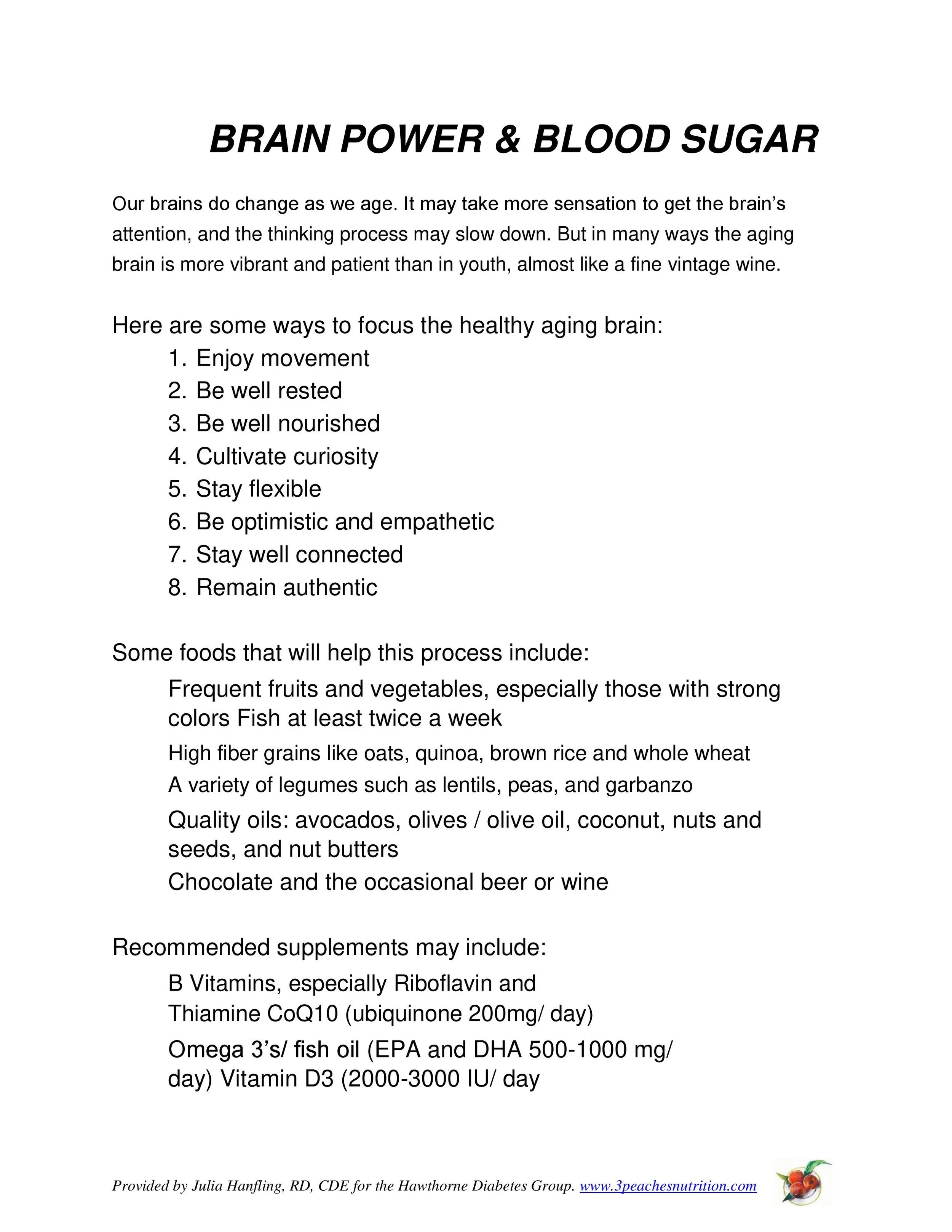 Brain Power & Blood Sugar