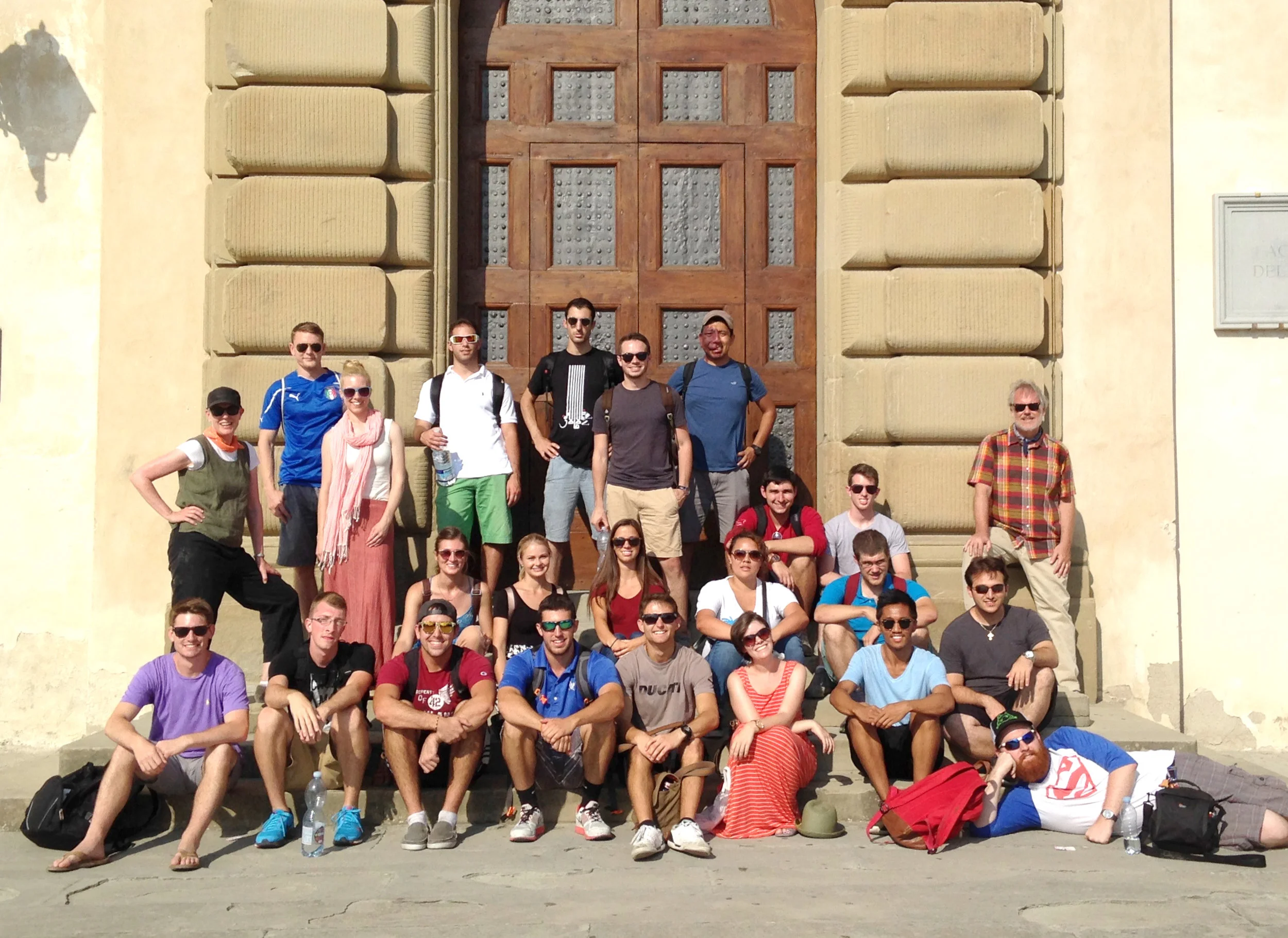 Study Abroad - An essential part of an architectural education is to travel and experience other cultures through their landscapes, cities, art and architecture. This we strive to do in our evening format by offering Intensive two-week study trips abroad for our students. Pictured is the Florence 2014 trip at the gates of the Boboli Garden. Photo by JBT.