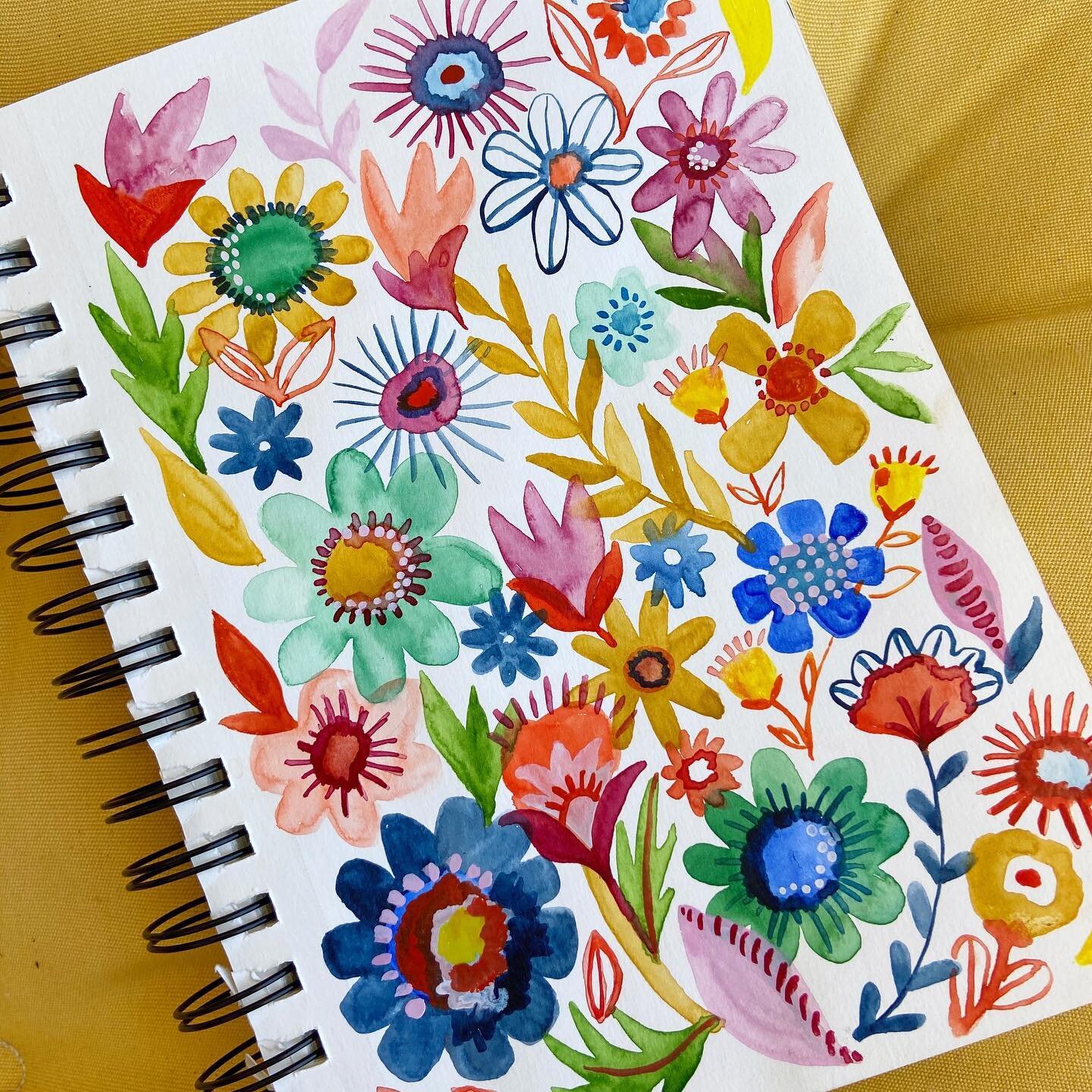 Some people feel like summertime. 
.
.
.
.
.
.
.
.
#2020 #dailydoodles #arttherapy #watercolorflorals #dscolor #dsfloral #sketchbookart