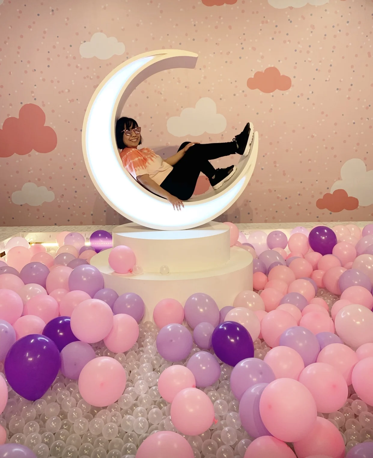 Definitely one of my favorite experiences was the balloon pool with the moon! Photo: Kelli Wheeler