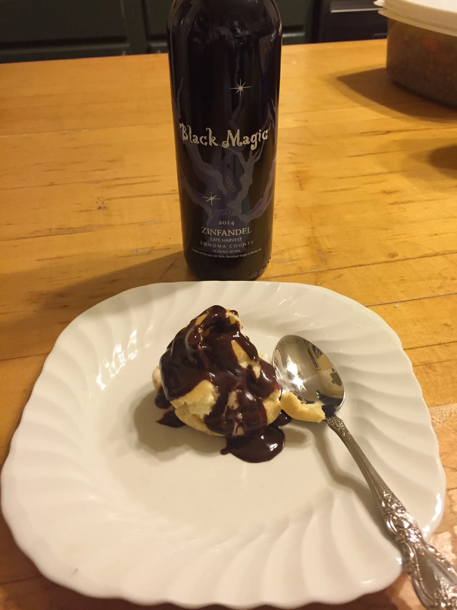 Profiteroles with chocolate Ganache and Fluer de Sel.