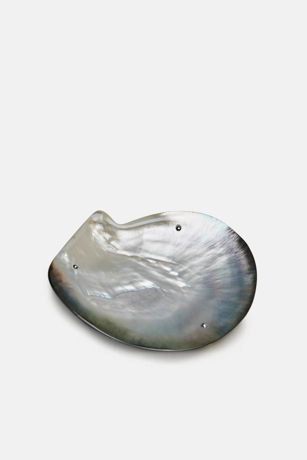 two takes on pearl: a shallow shell dish
