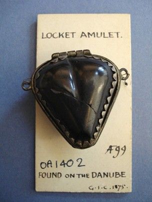 “Found on the Danube” ... obsidian locket set in a silver frame