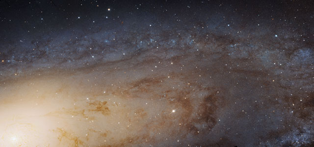 A tiny version of the largest image ever taken of the Andromeda galaxy.