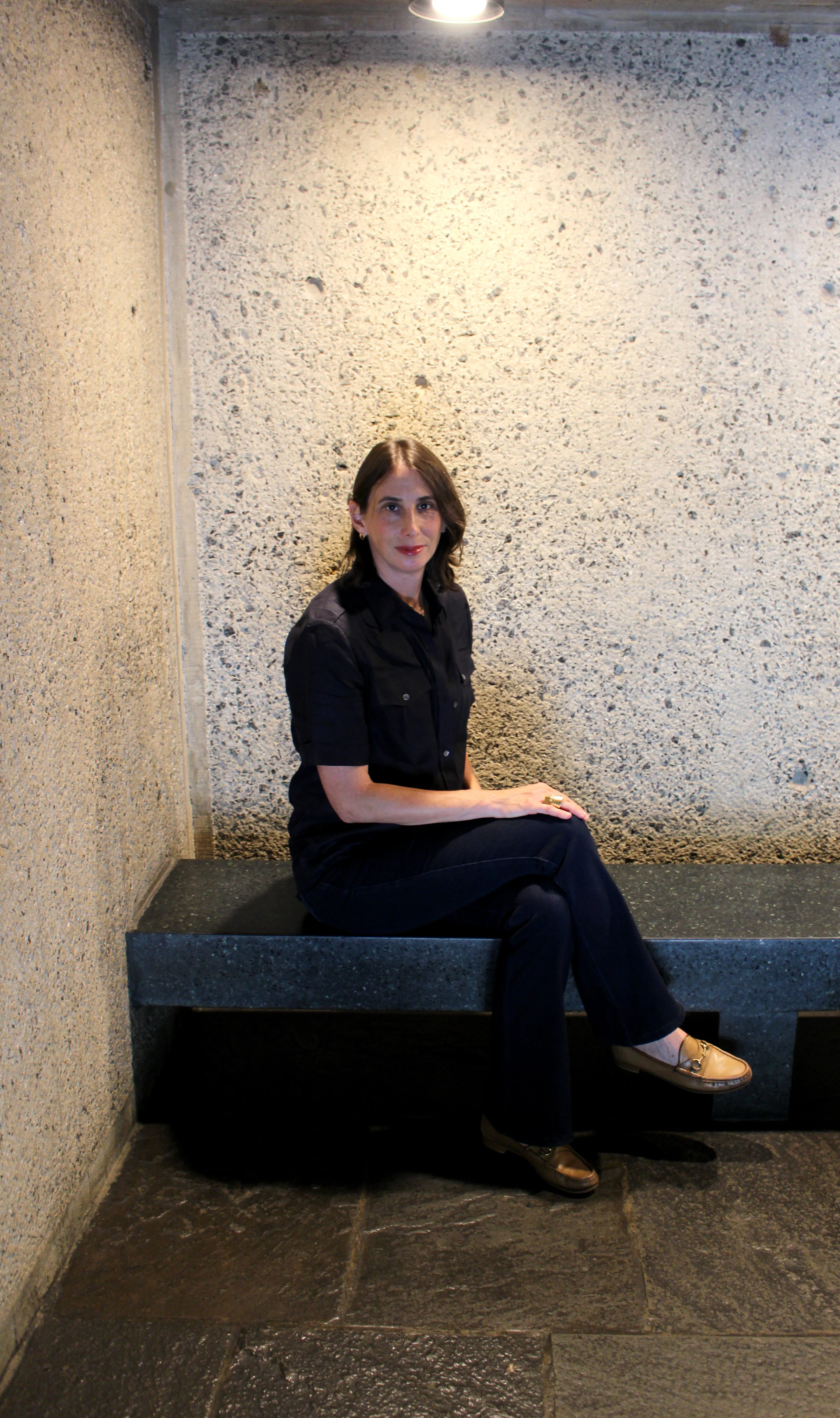 Jessica Biales at one of her "sanctuaries in the city," the Met Breuer museum on New York's Upper East Side. She draws constant inspiration from art, architecture and design, with some favorites including Alexander Calder, Richard Serra, Josef Albers, Louis Khan, Frank Lloyd Wright and Tadao Ando.