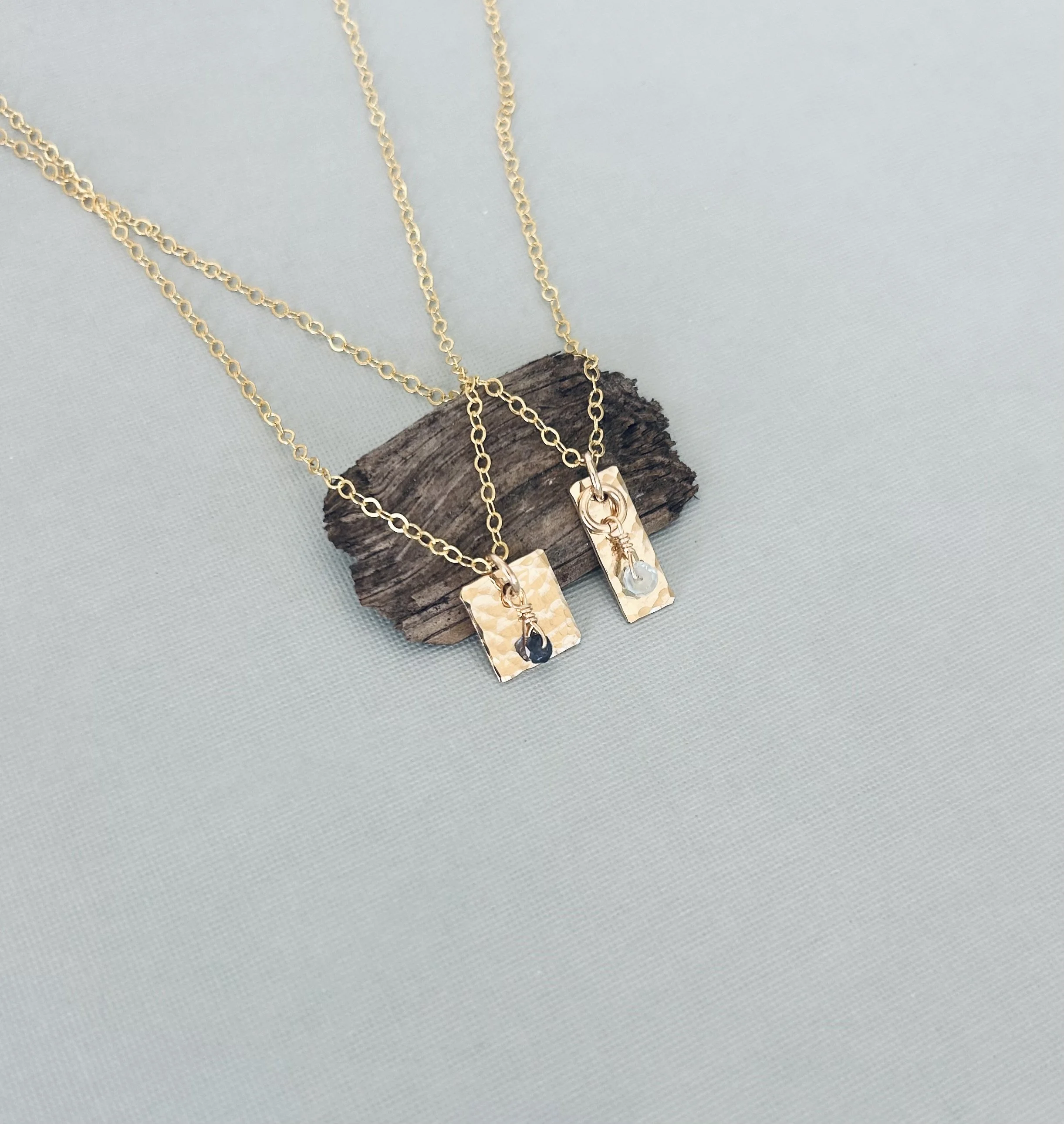 14K Gold Filled Necklaces Sapphire and Aquamarine