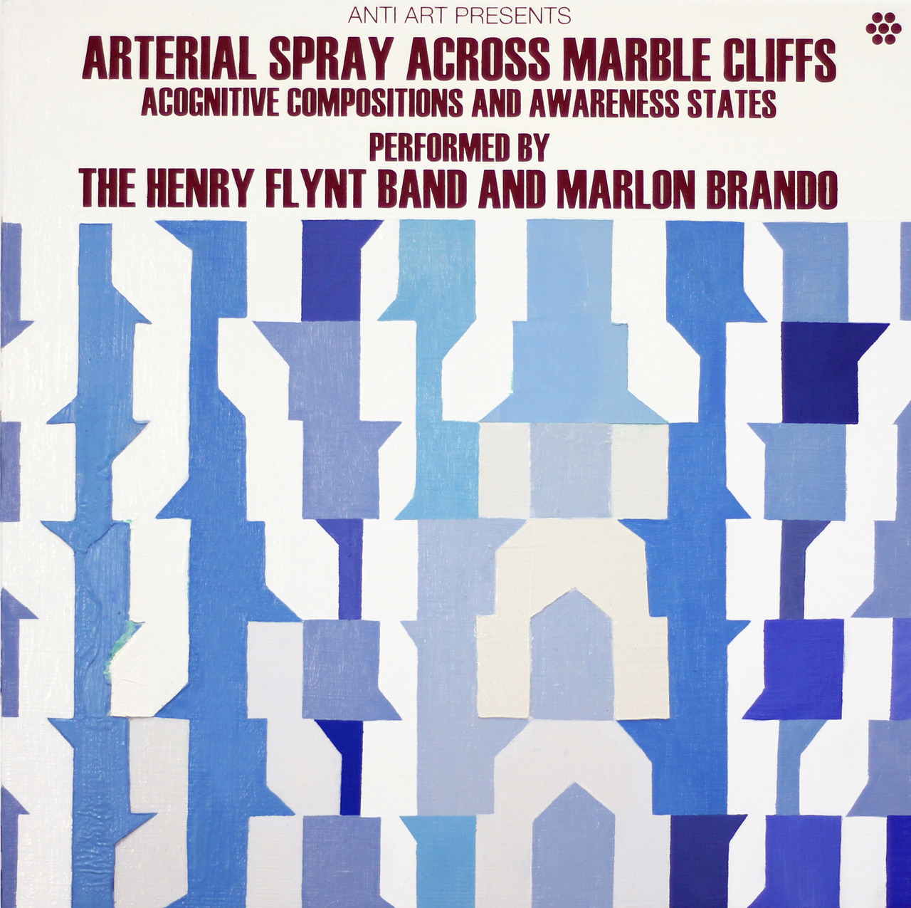  Henry Flynt Band with Marlon Brando—Arterial Spray Across Marble Cliffs 2013 Oil on panel 12 x12 in  &nbsp; 