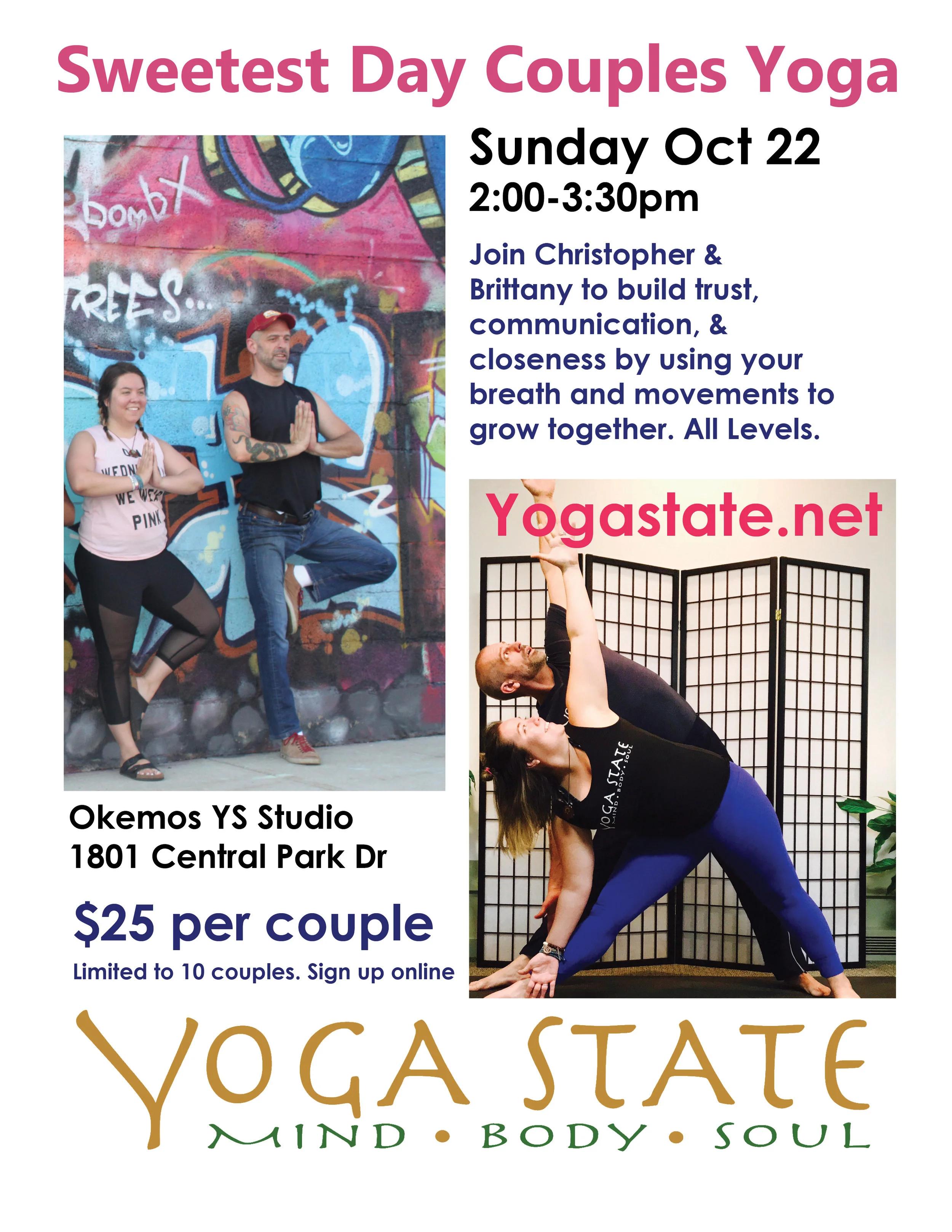 Sweetest Day Couples Yoga Workshop