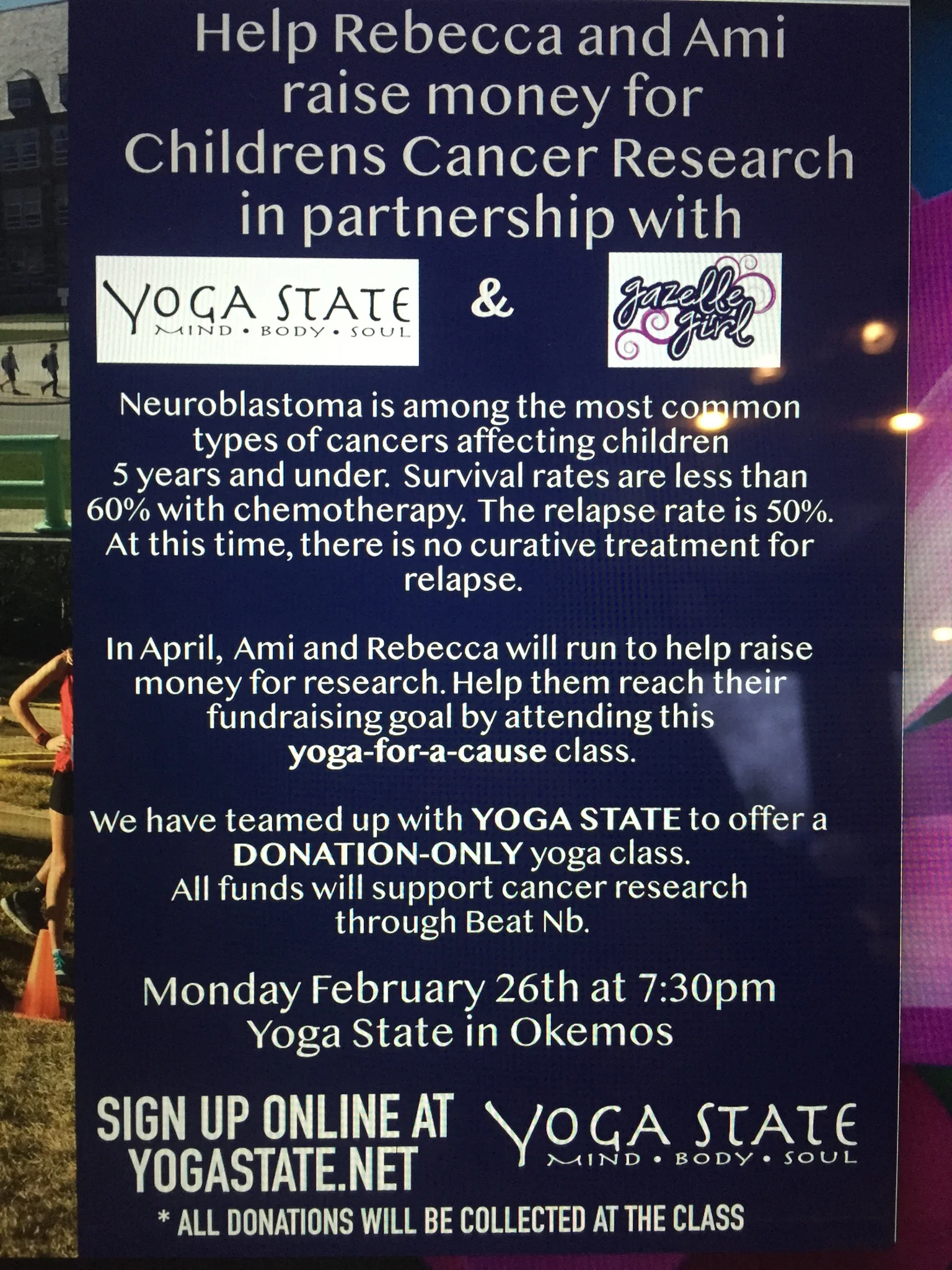 Donation Yoga class to benefit children's cancer research