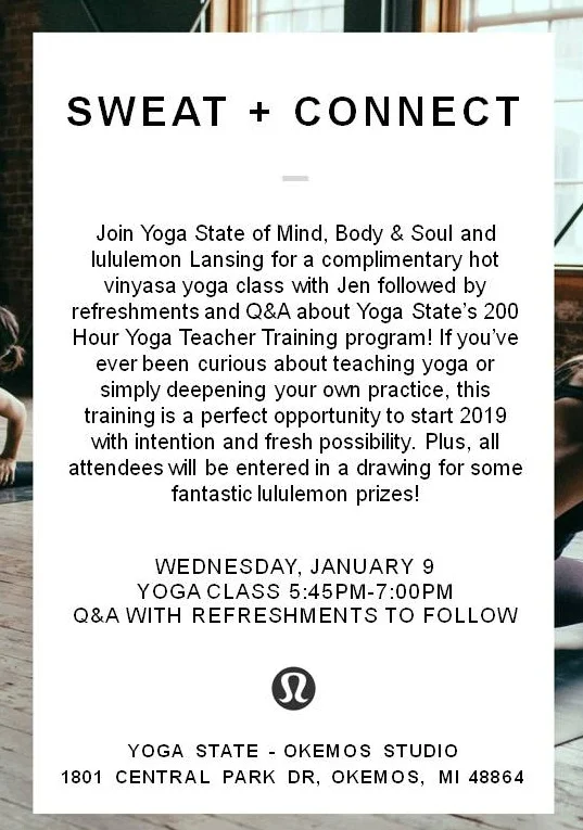 Yoga Teacher Training community class gathering sponsored by Lululemon