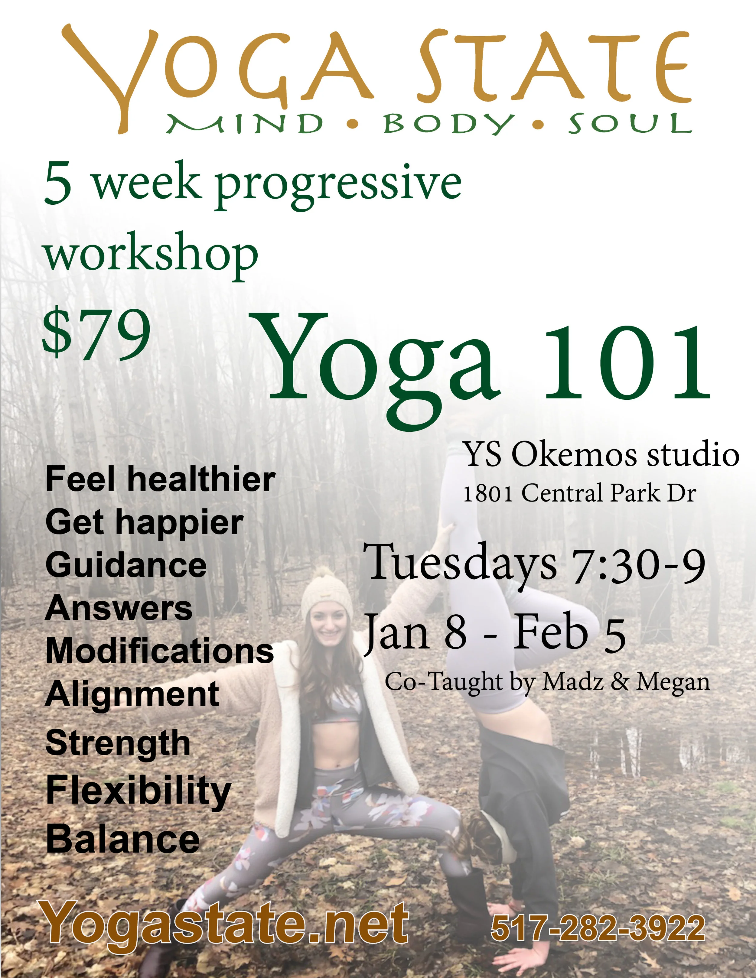 Yoga 101 Workshop Jan 8th - Feb 5th