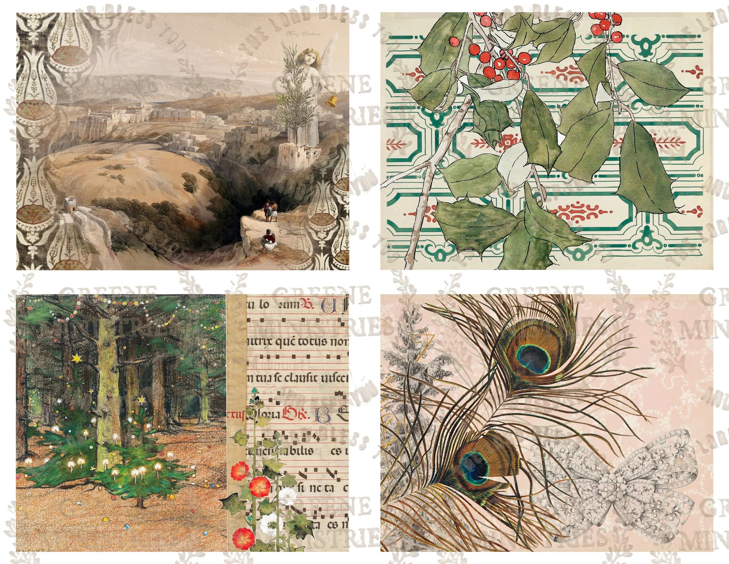 Christmas Junk Journal Ephemera, Vintage Images of Christmas Past Part Three