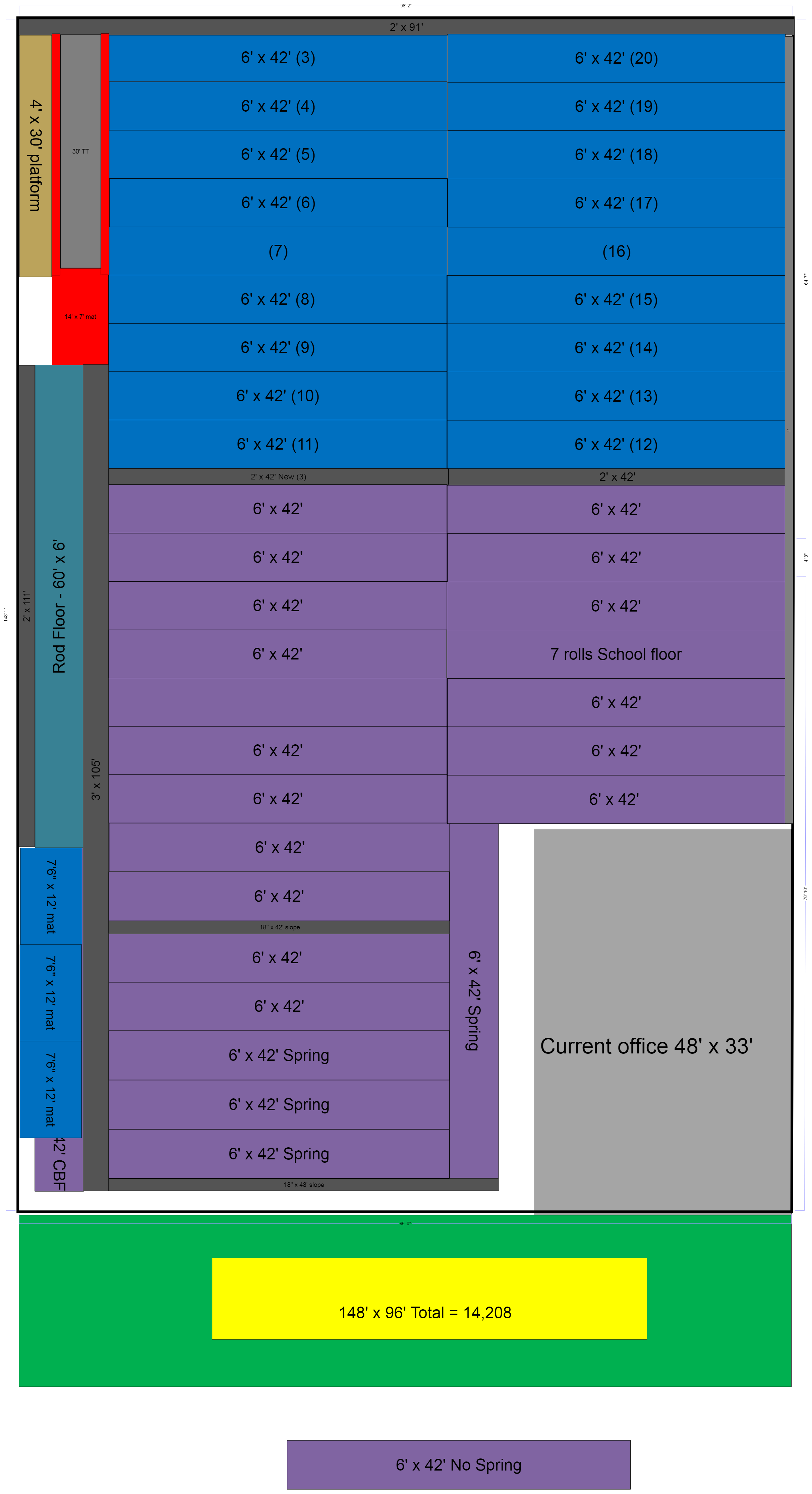 Cheer & Gymnastics CAD Gym Designs and Diagrams — Glory and Power Enterprises