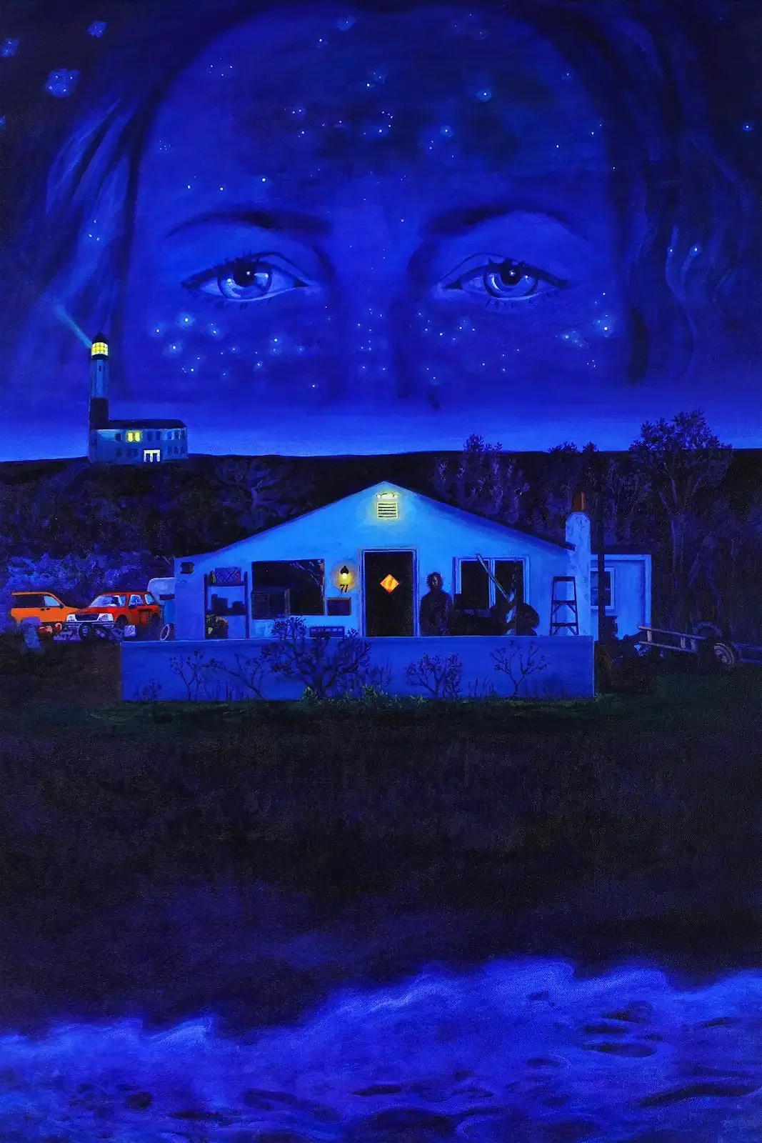 On The End, Film Poster, 2025, Acrylic on canvas, 40 in x 30 in