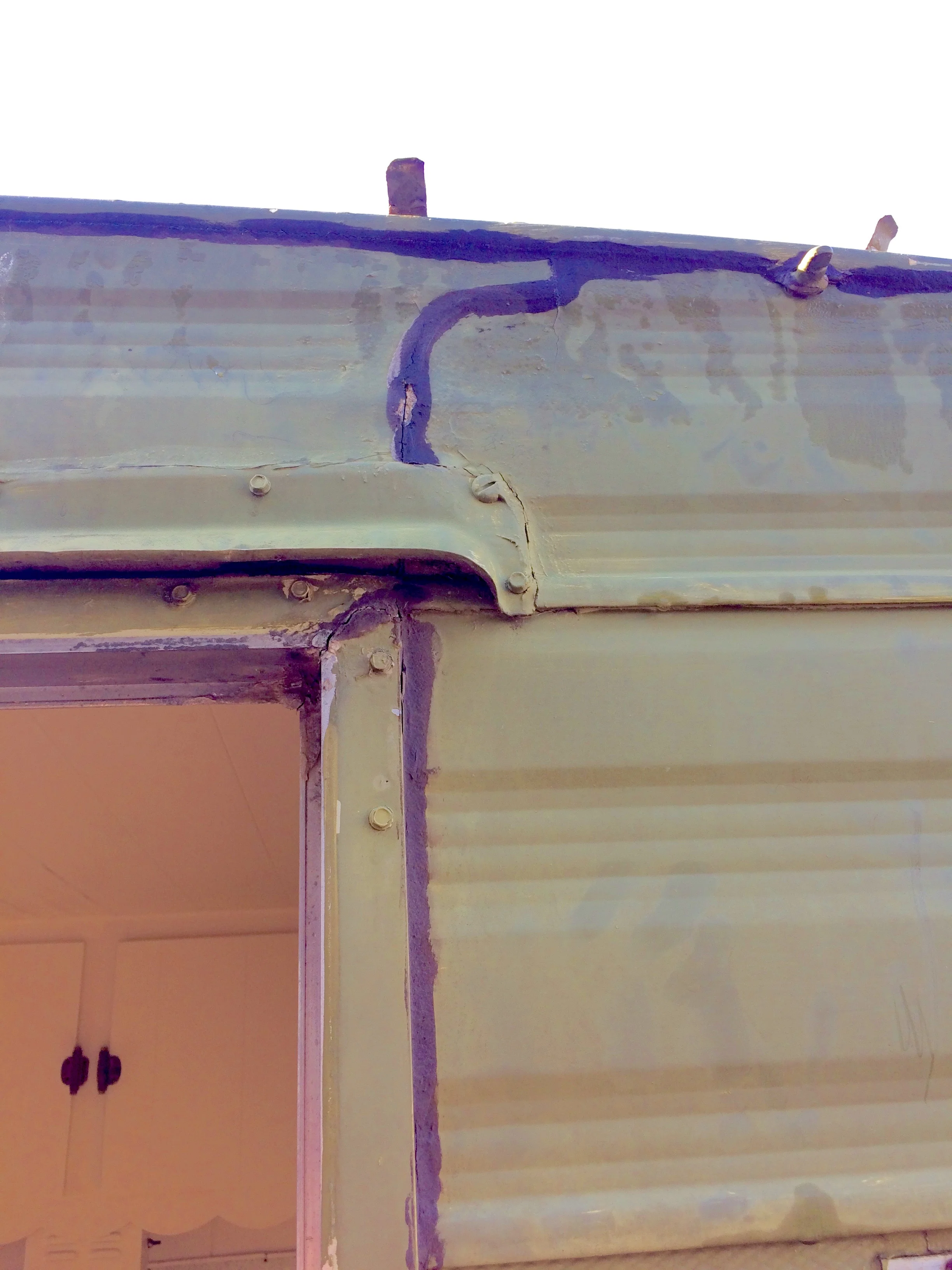 The shell right above the front door.