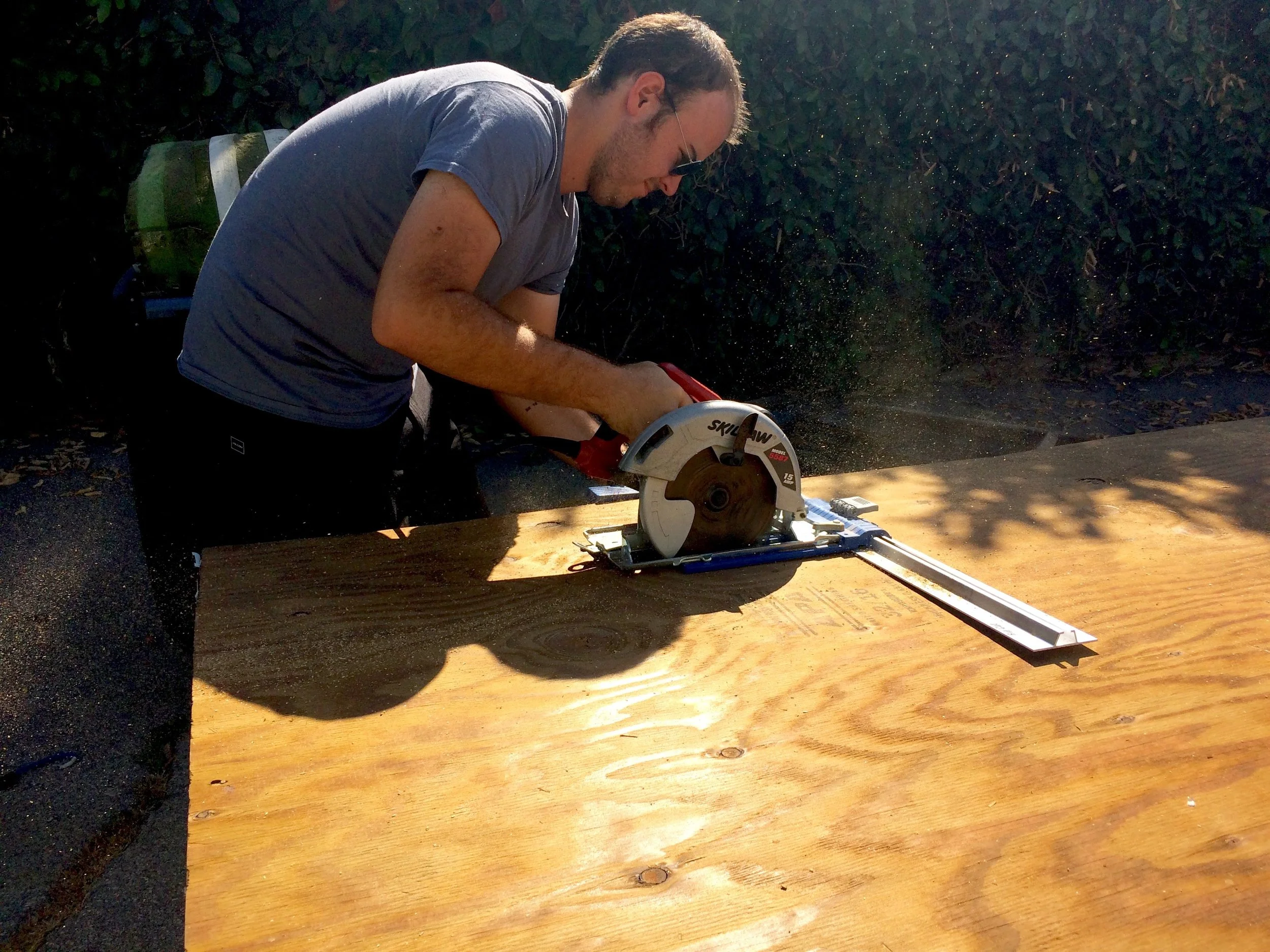Chris using the rip saw jig 