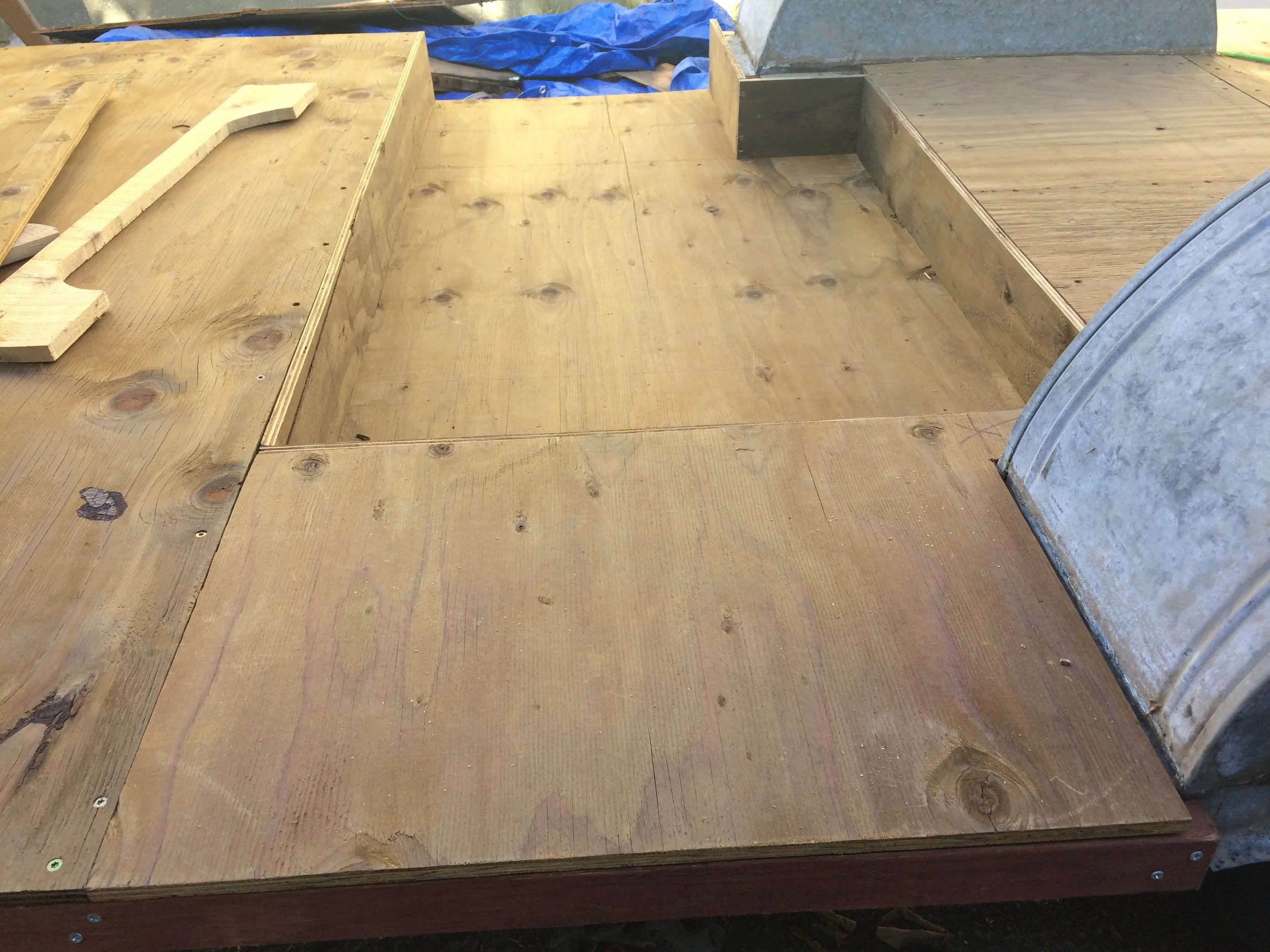 Completed subfloor, view from street side.