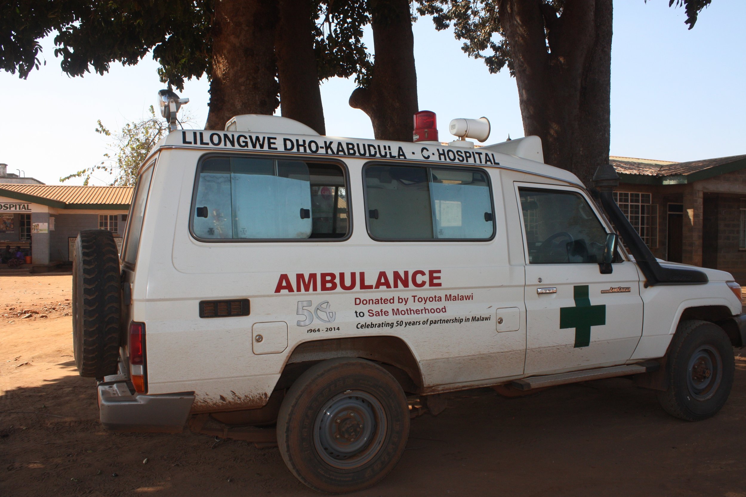 lone ambulance at Kabudula Hospital, July 2017