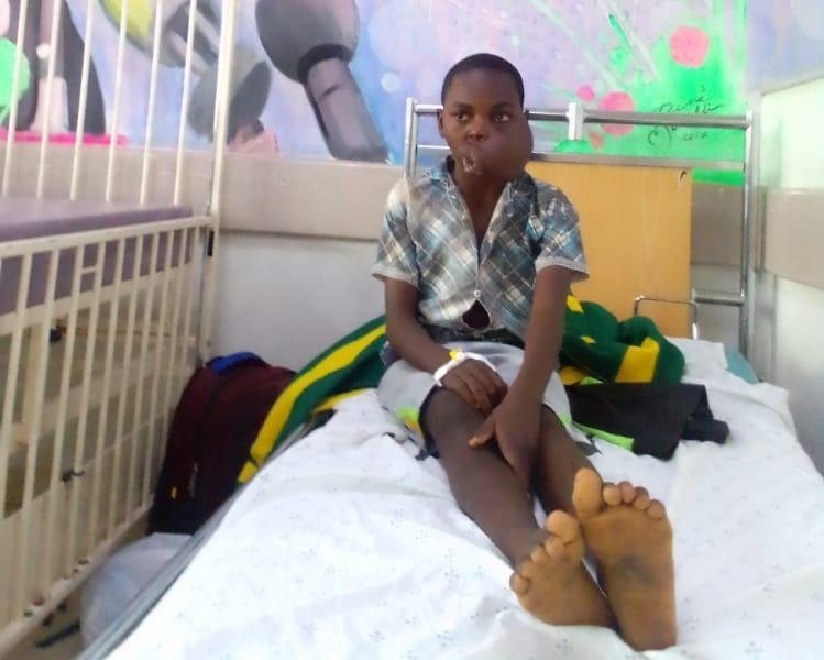 Mphatso in his hospital bed